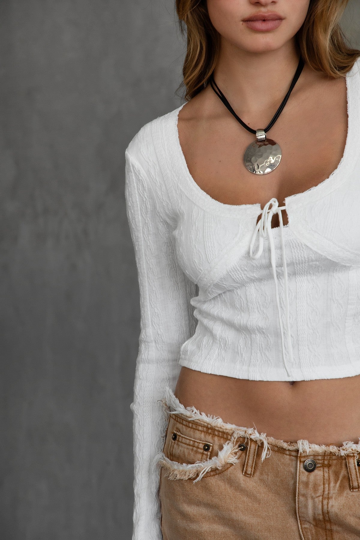 Dinah Jacquard Long Sleeve Top