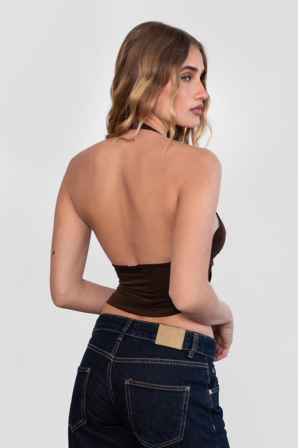 Mille Mesh Lace Halter Neck Top
