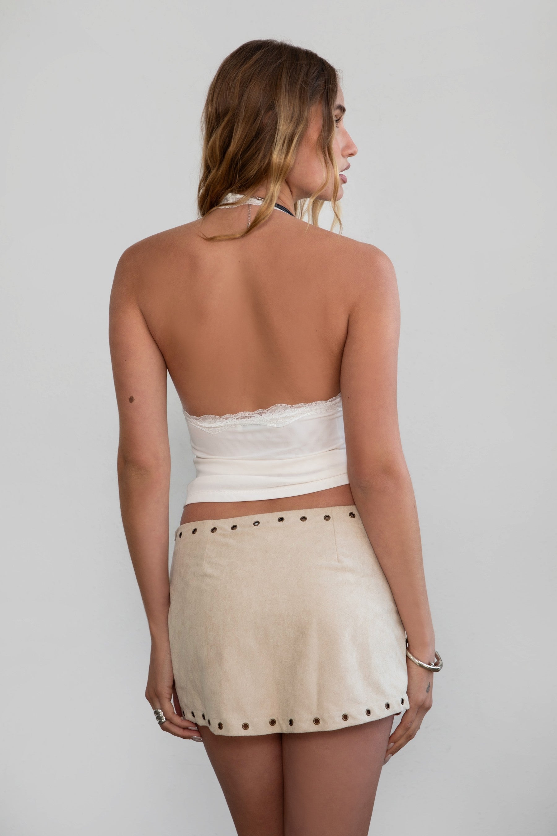 Mille Mesh Lace Halter Neck Top
