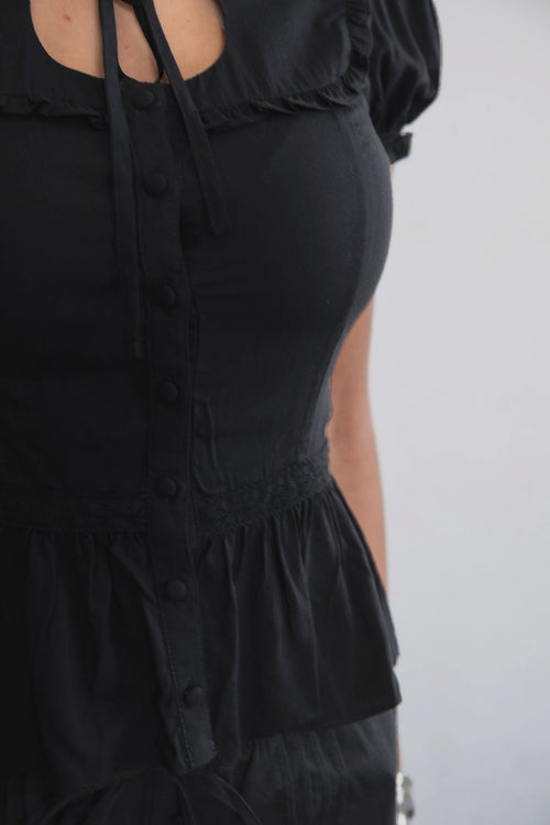 Agatha Rayon Ruffle Blouse Top