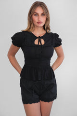 Agatha Rayon Ruffle Blouse Top