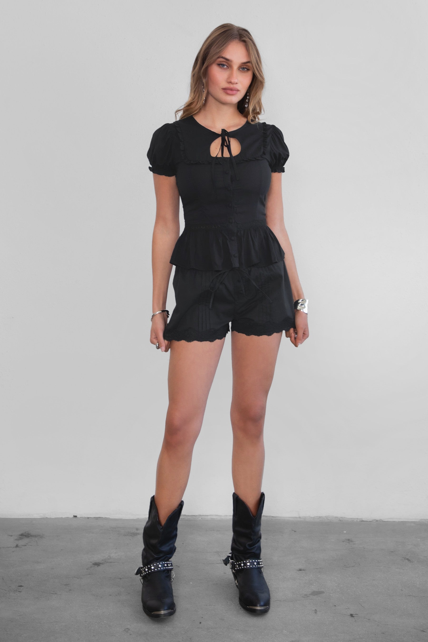 Agatha Rayon Ruffle Blouse Top