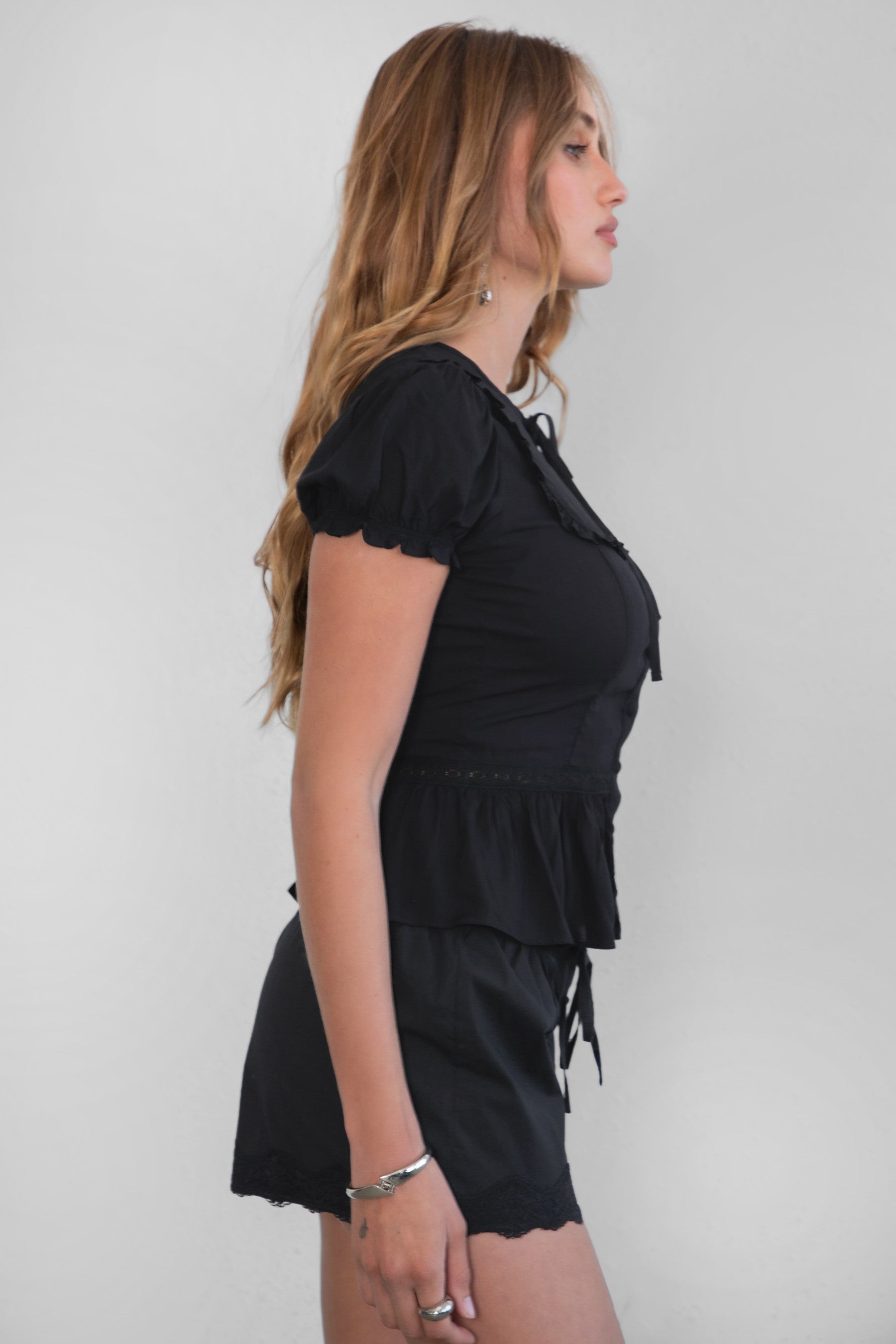 Agatha Rayon Ruffle Blouse Top