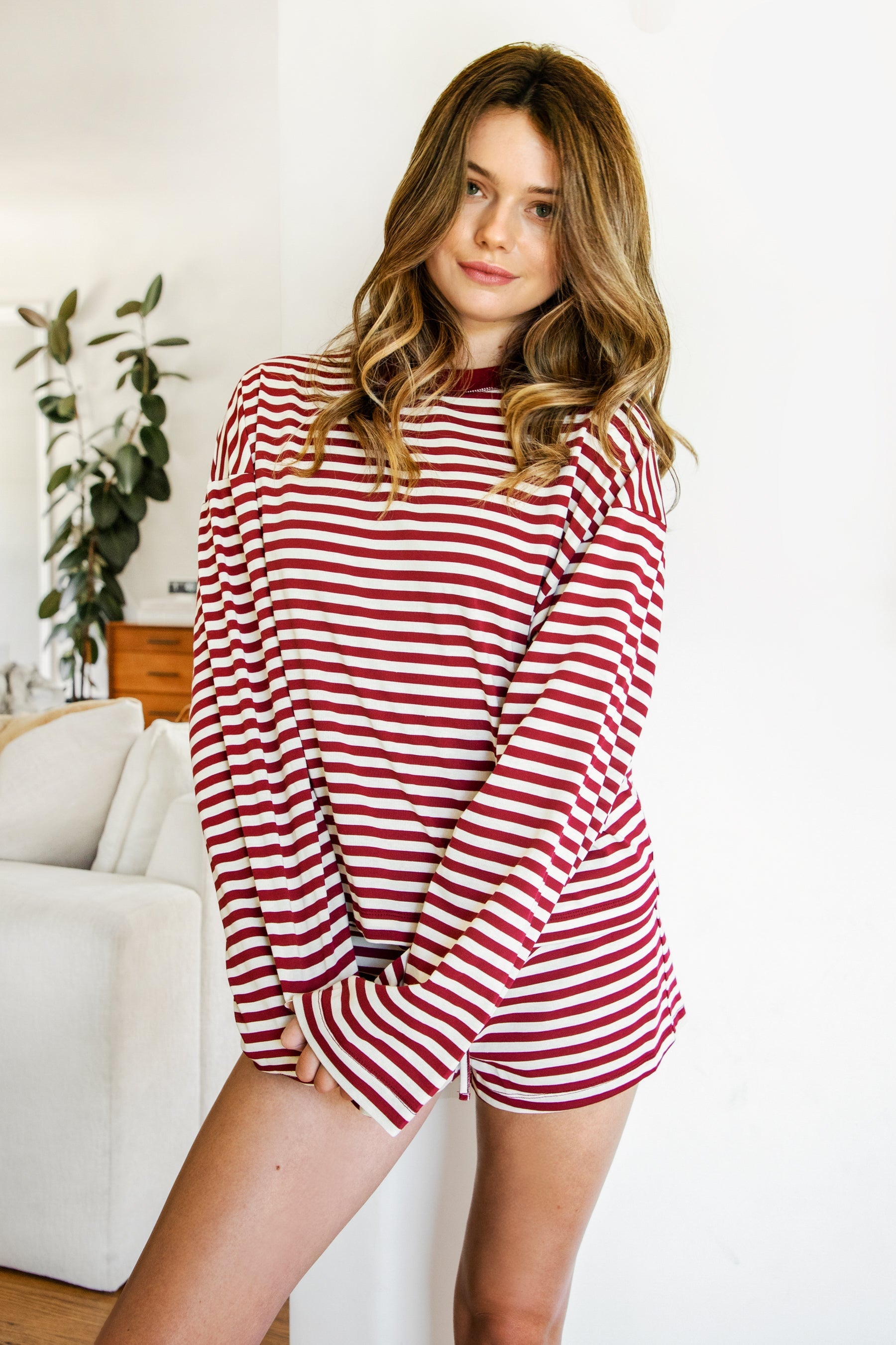 MARLOWE Striped Long Sleeve Top