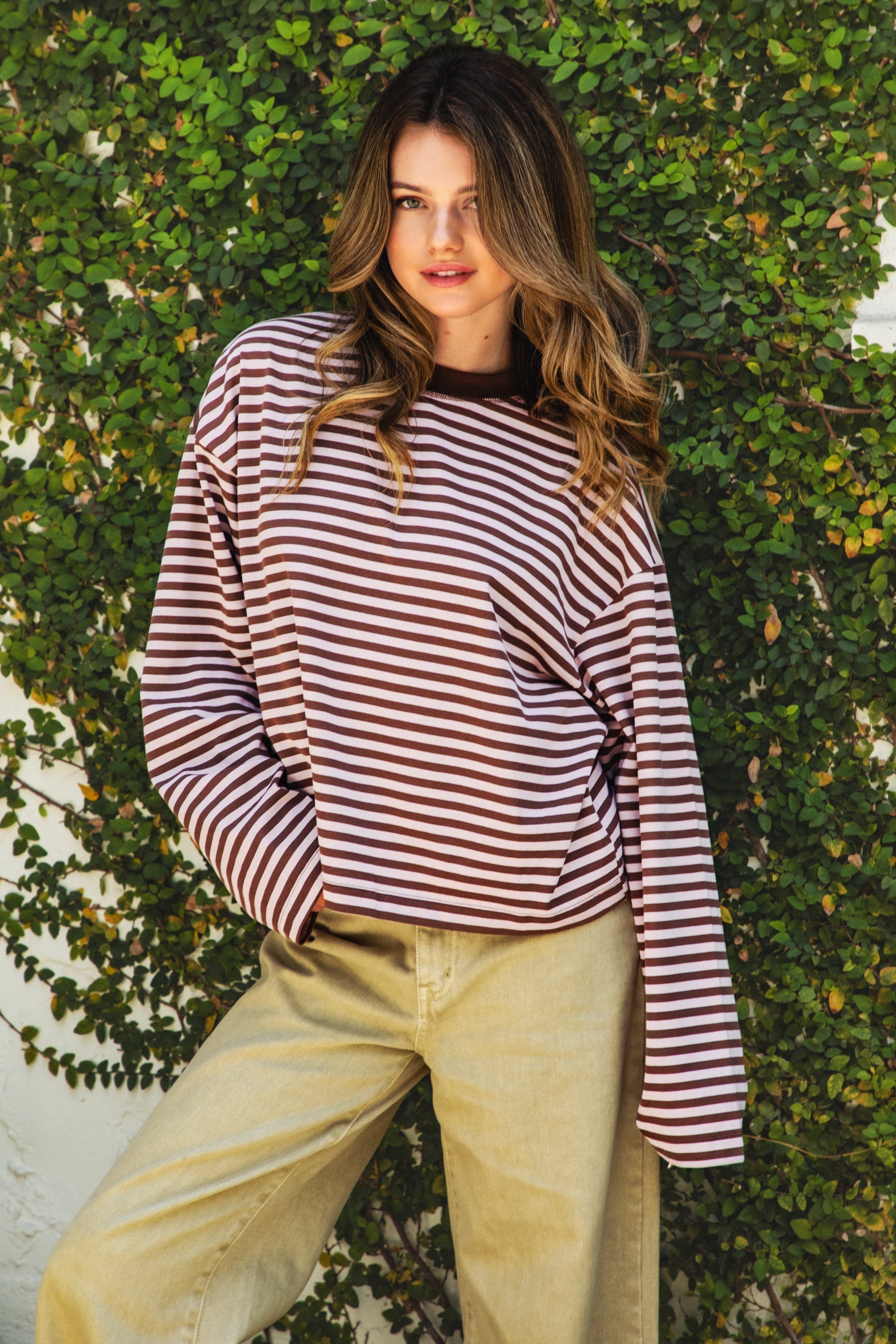 MARLOWE Striped Long Sleeve Top