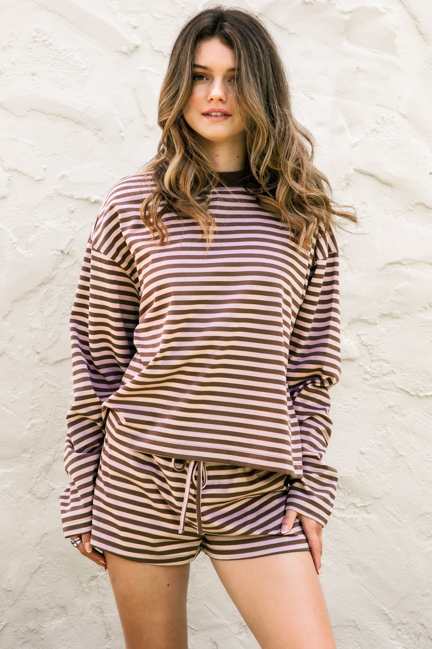 MARLOWE Striped Long Sleeve Top