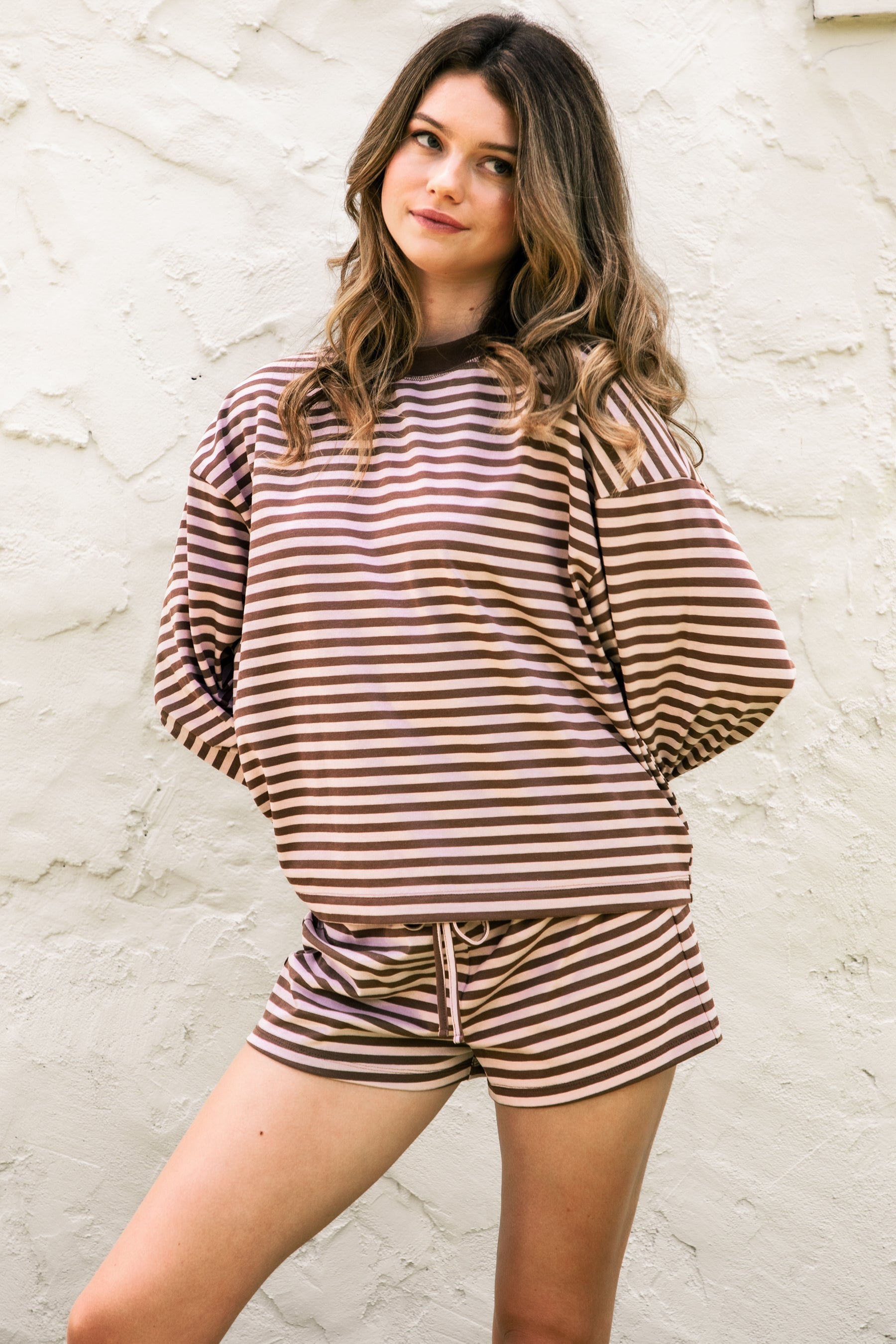 MARLOWE Striped Long Sleeve Top