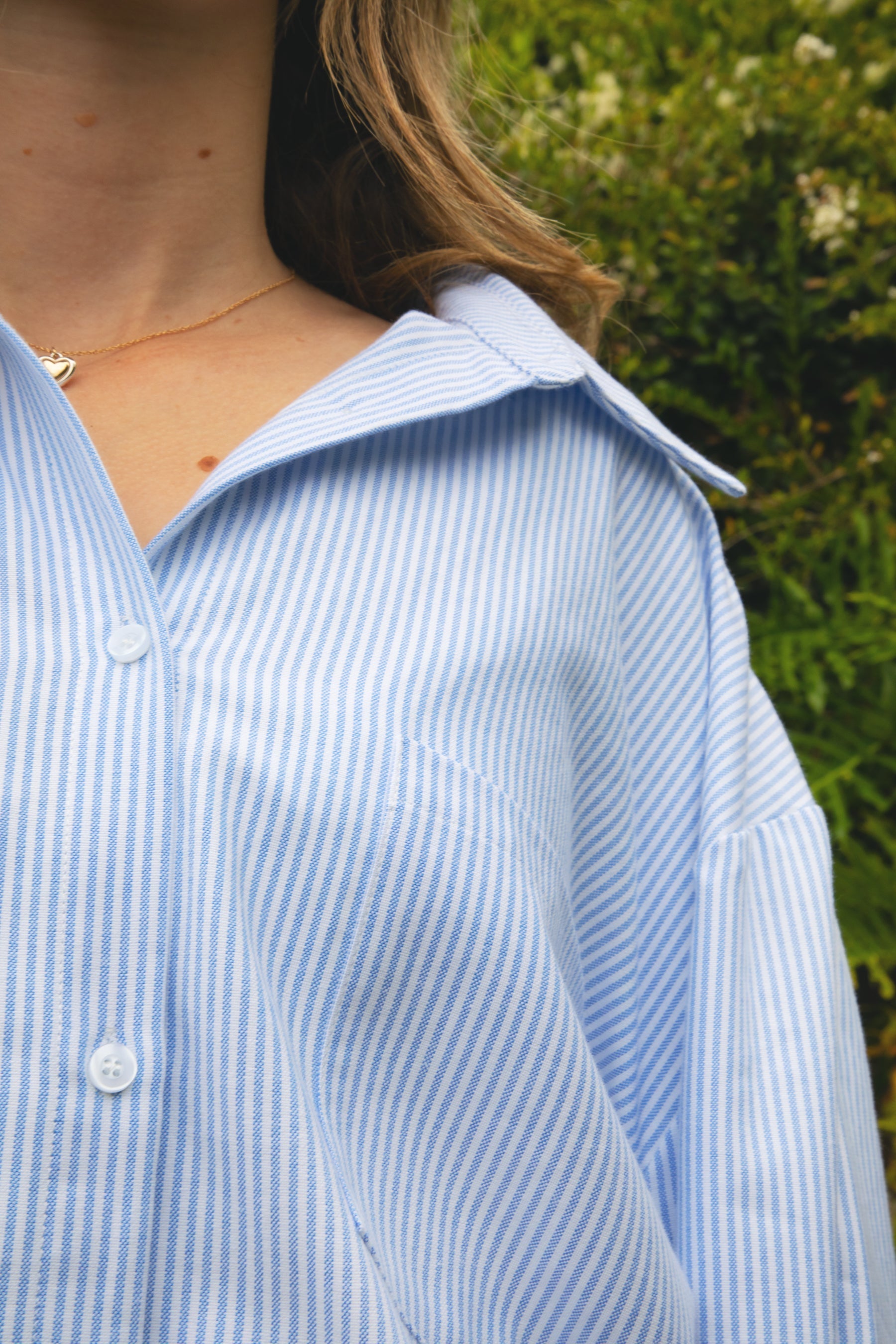 BLAIRE Stripe Oversized Button Down Shirt