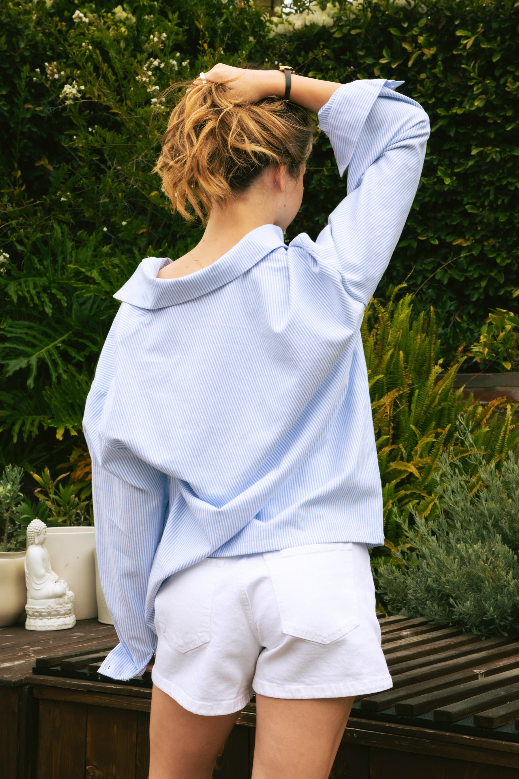 BLAIRE Stripe Oversized Button Down Shirt