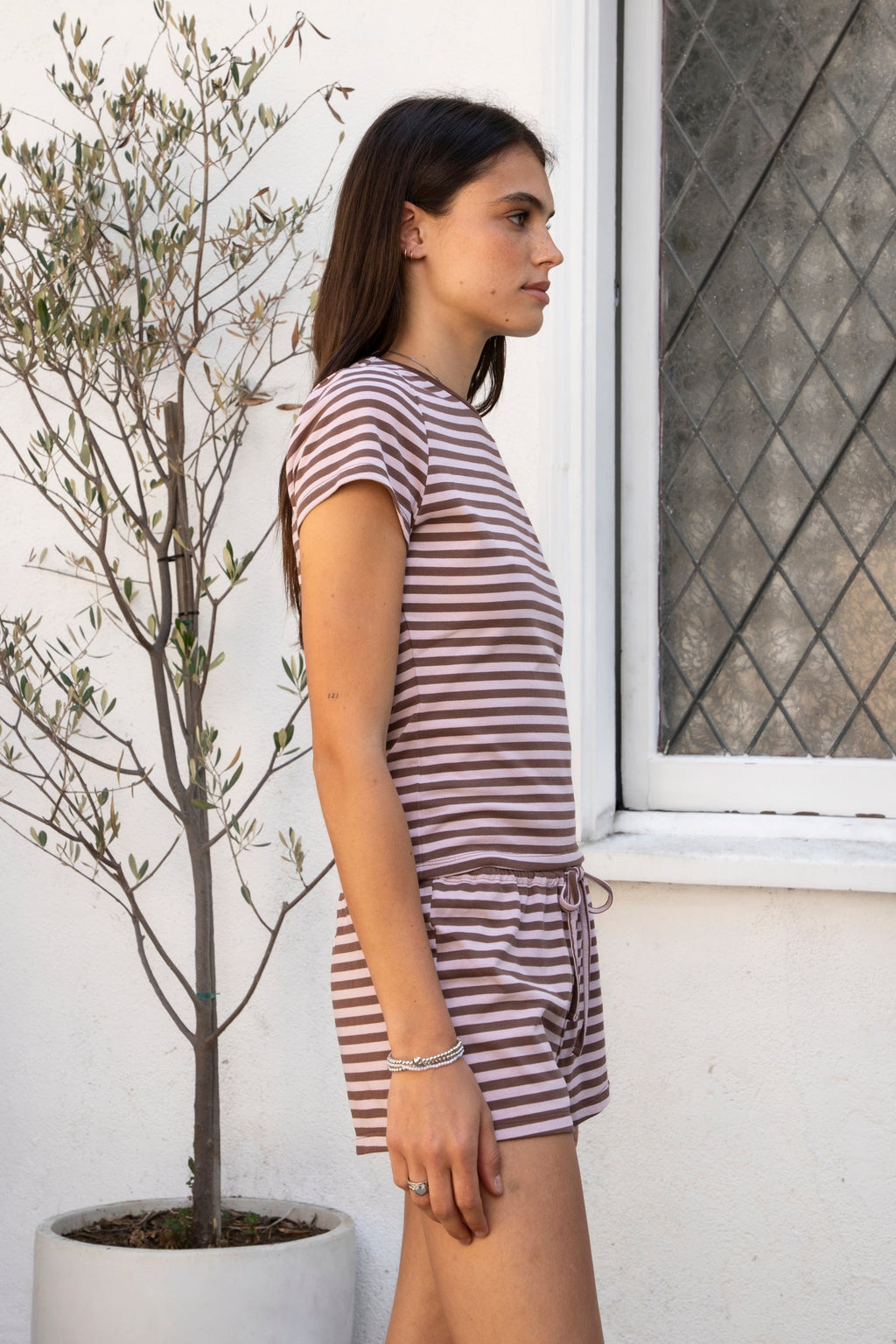 MARLOWE Classic Crewneck Stripe Short Sleeve T-Shirt