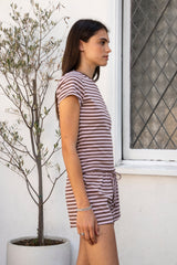 MARLOWE Classic Crewneck Stripe Short Sleeve T-Shirt