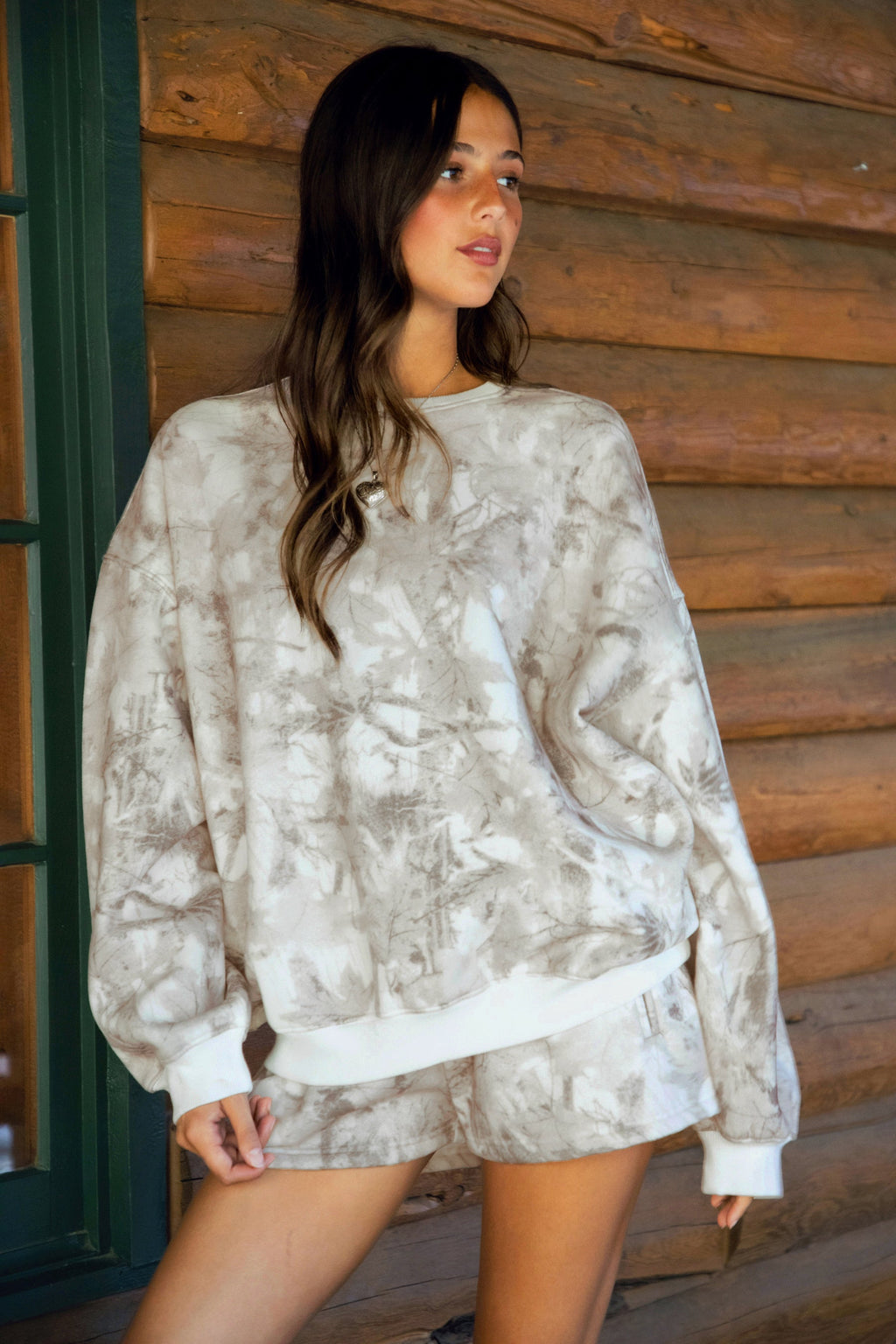 AVERY Woodland Camo Cloud Fleece Crew Neck Sweatshirt [Pre-order]