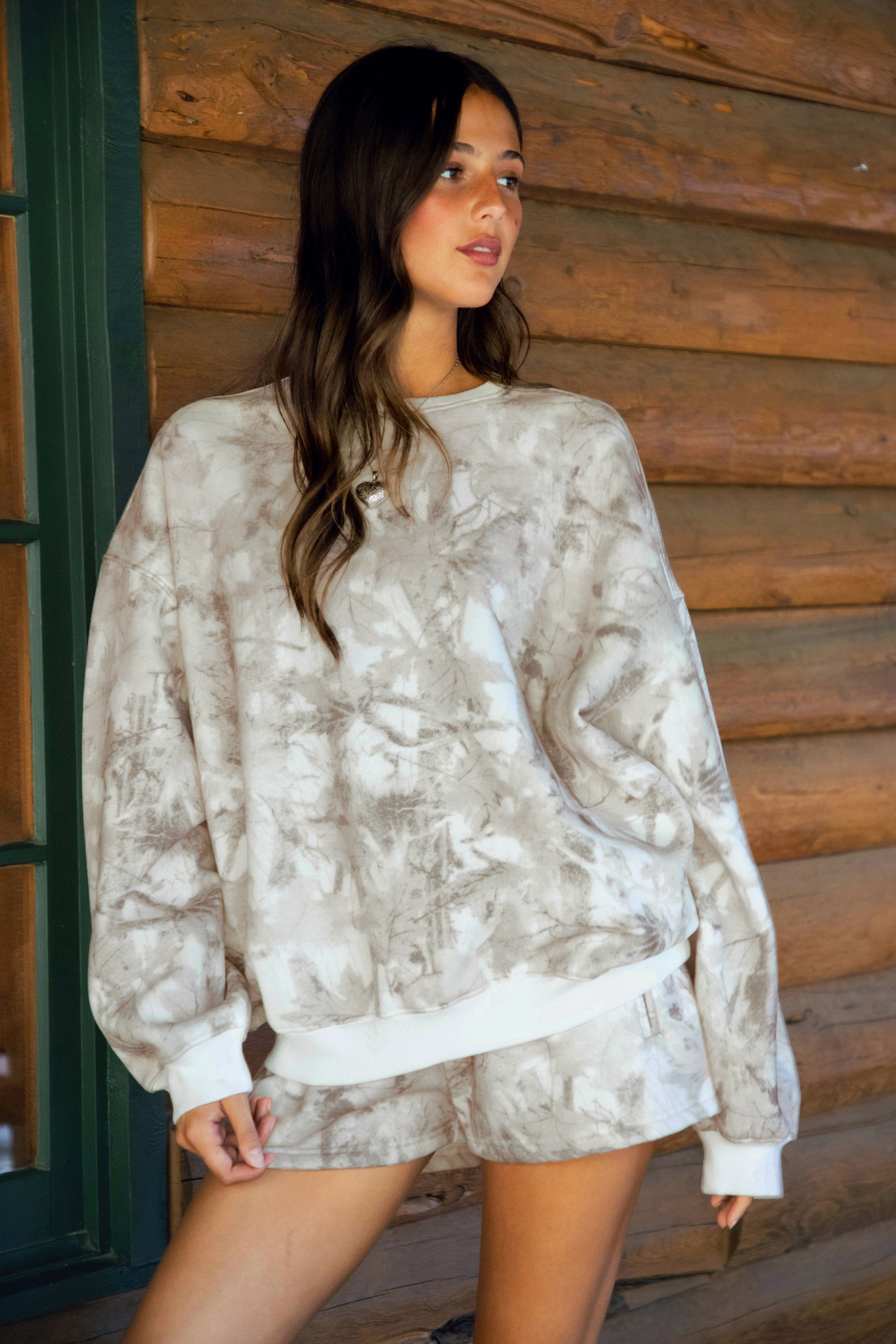 AVERY Woodland Camo Cloud Fleece Crew Neck Sweatshirt [Pre-order]