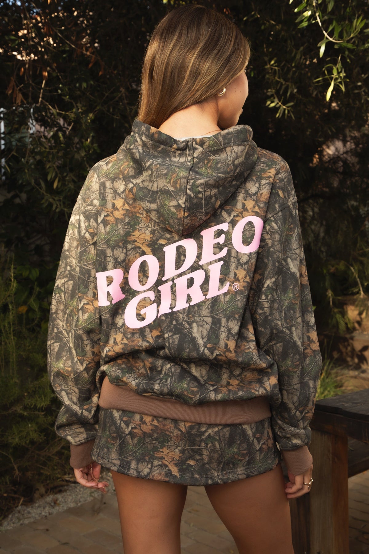 RODEOGIRL Dark Camo Cloud Fleece Printing Hoodie