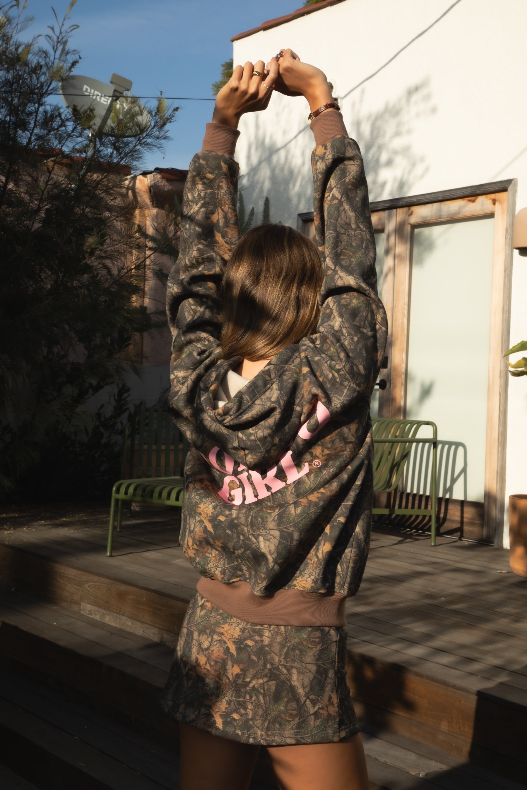 RODEOGIRL Dark Camo Cloud Fleece Printing Hoodie