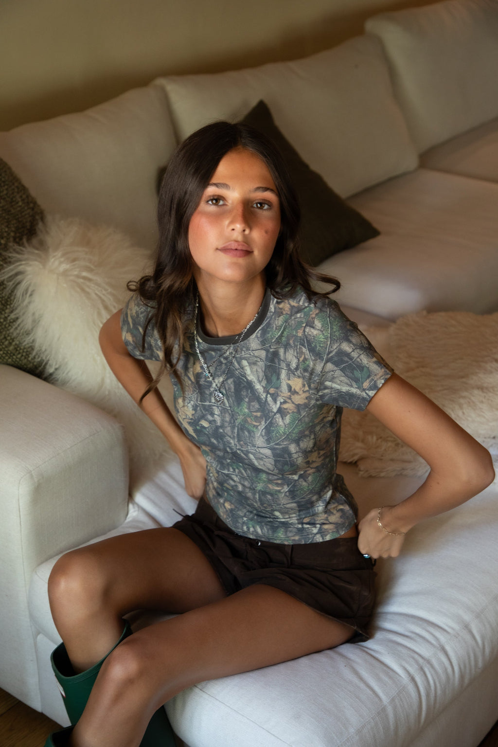 NOLA Woodland Camo Jersey Baby Tee [Pre-order]
