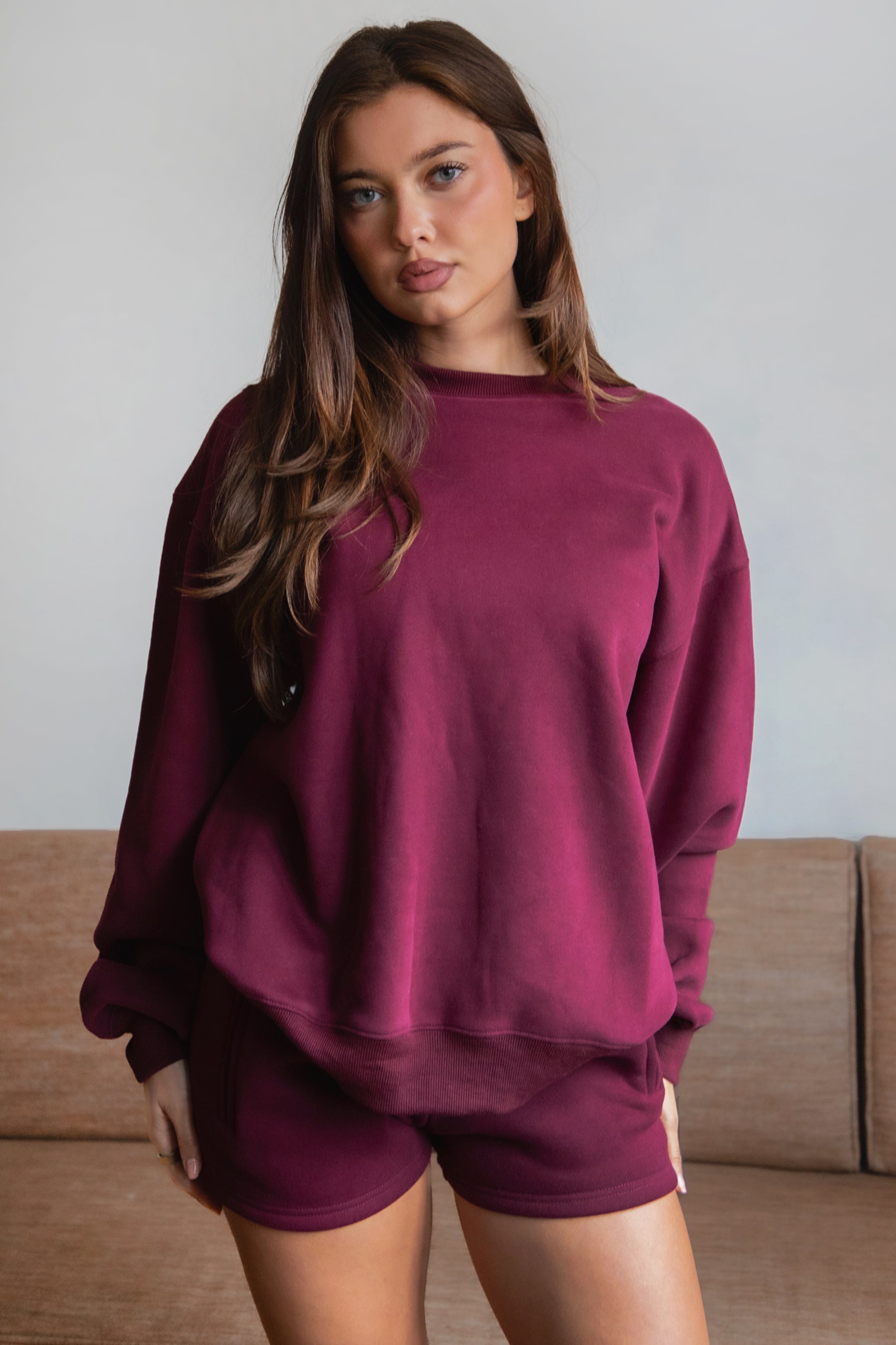 LANI Cloud Fleece Crew Neck Pullover Sweatshirt