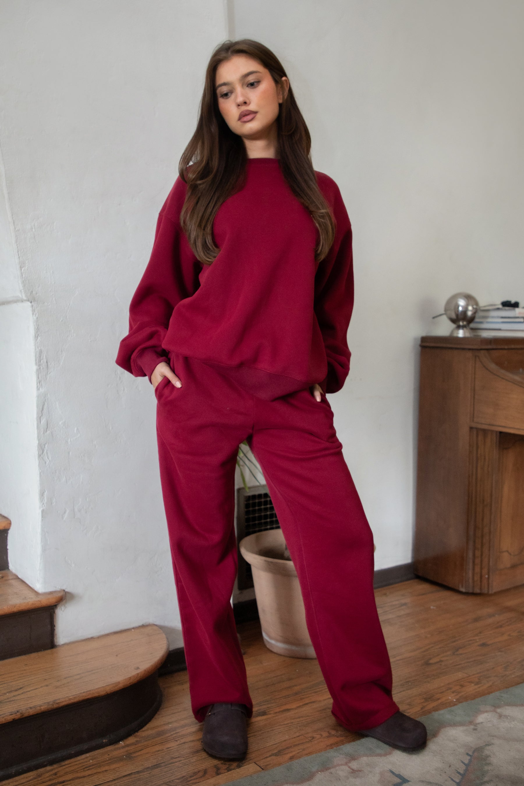 LANI Cloud Fleece Crew Neck Pullover Sweatshirt