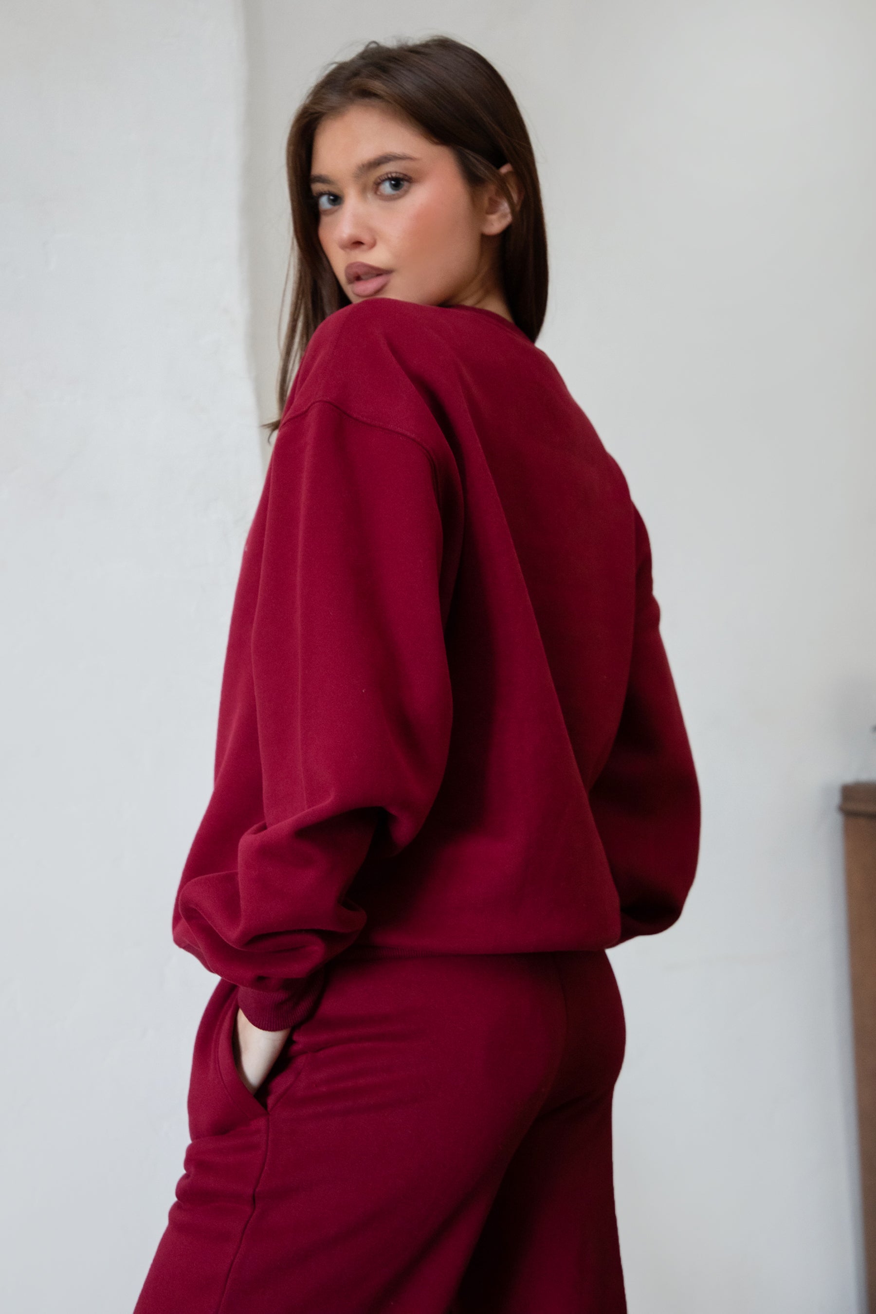 LANI Cloud Fleece Crew Neck Pullover Sweatshirt