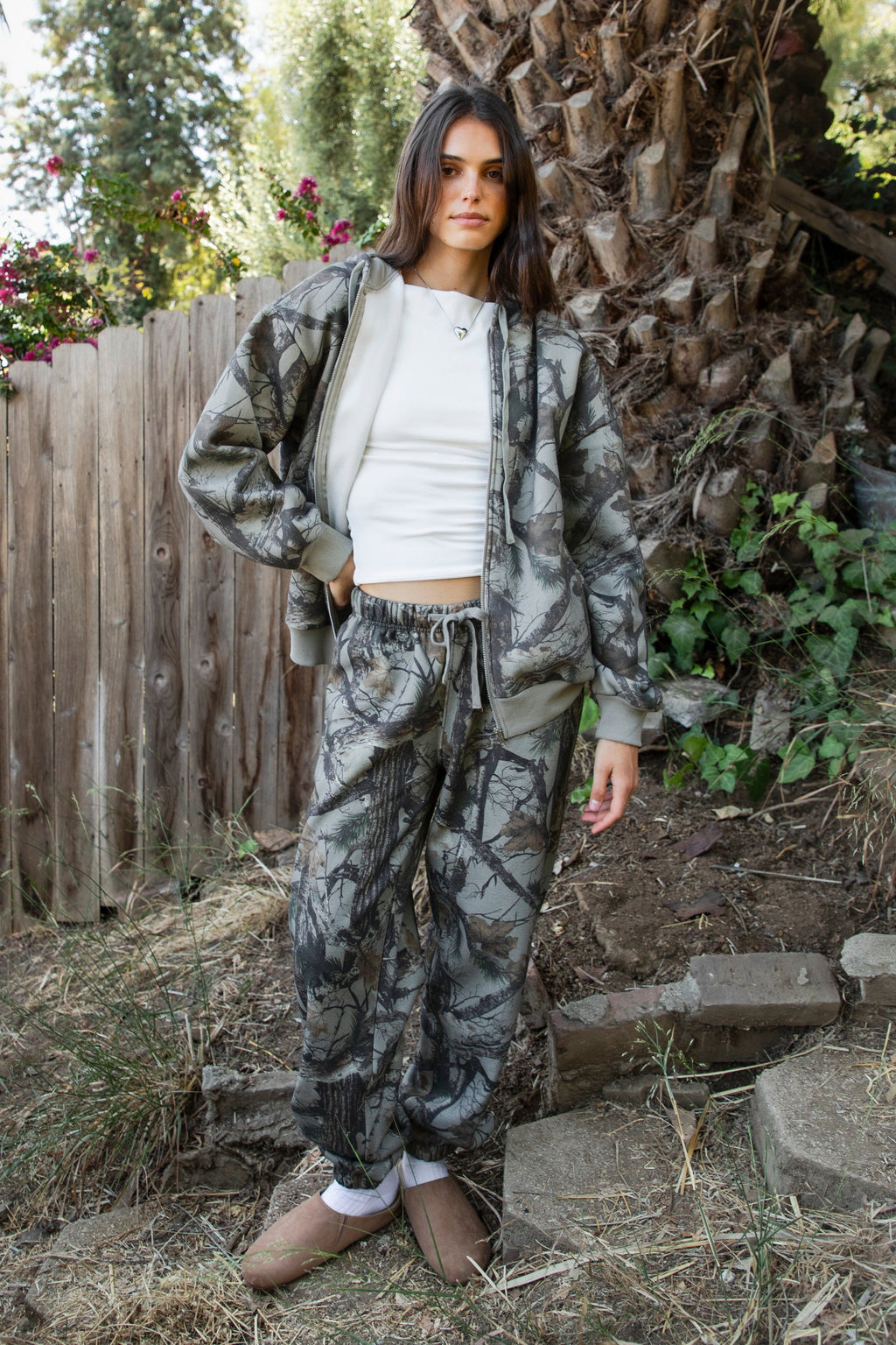 ELK Woodland Camo Cloud Fleece Oversized Hoodie Zip Up