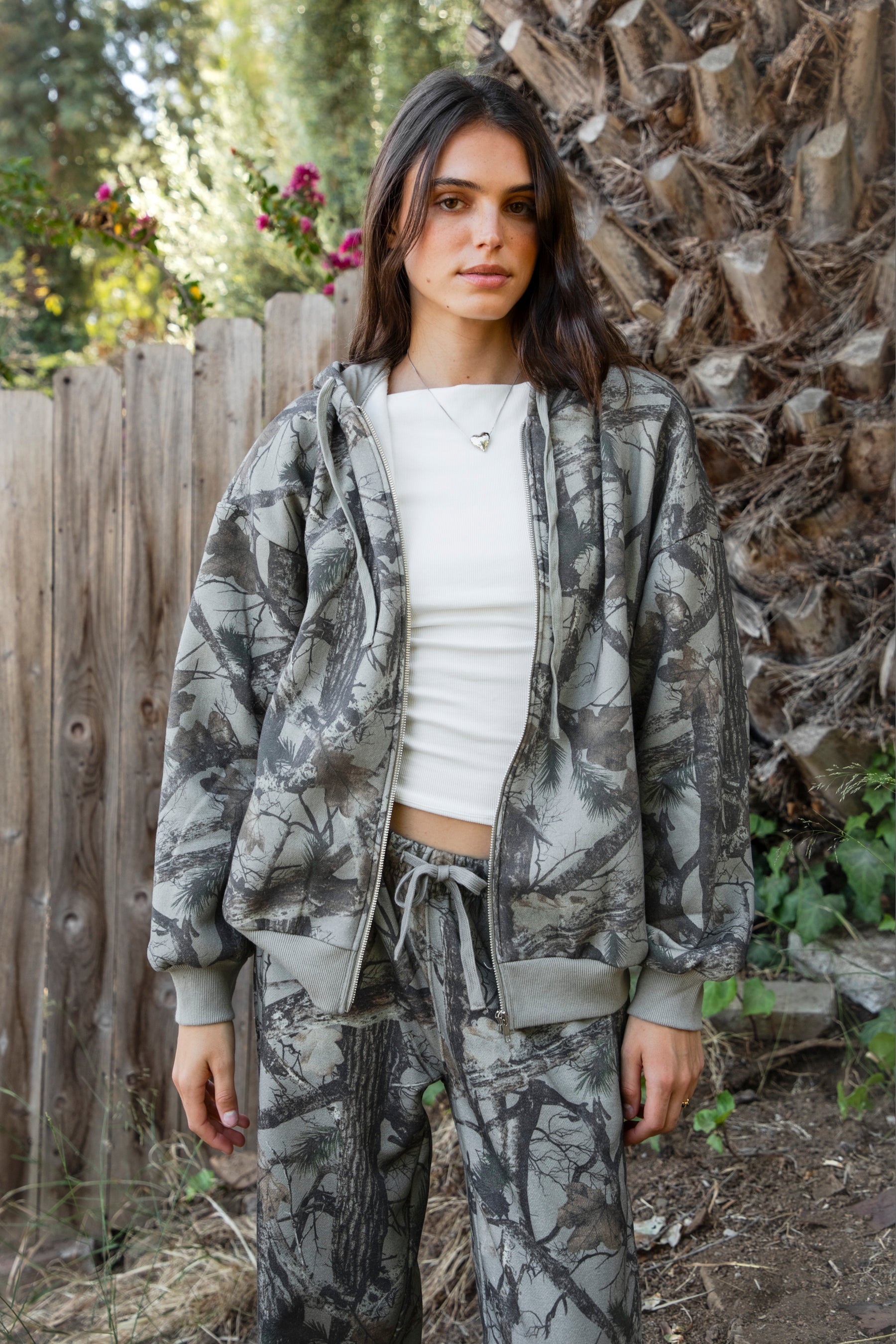 ELK Woodland Camo Cloud Fleece Oversized Hoodie Zip Up