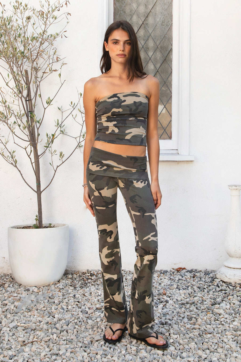REMI Dark Military Camo Classic Cropped Tube Top