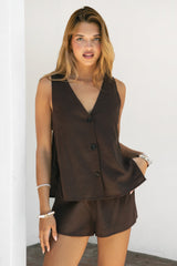 ELENI Viscose Linen Top and Shorts Set