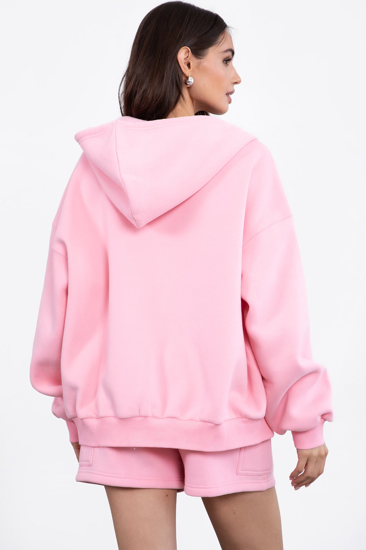 UNIVERSITY Plush Fleece Oversized Zip Up Hoodie