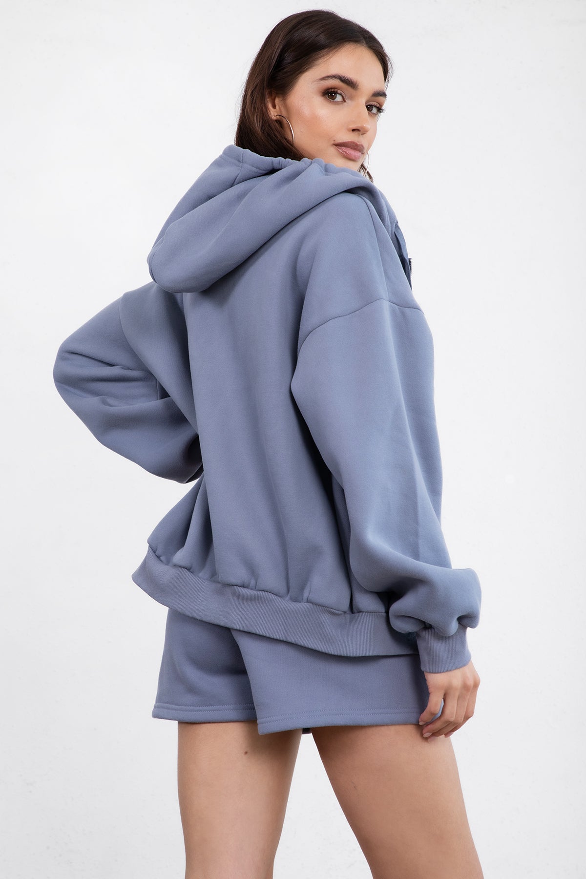 UNIVERSITY Plush Fleece Oversized Zip Up Hoodie