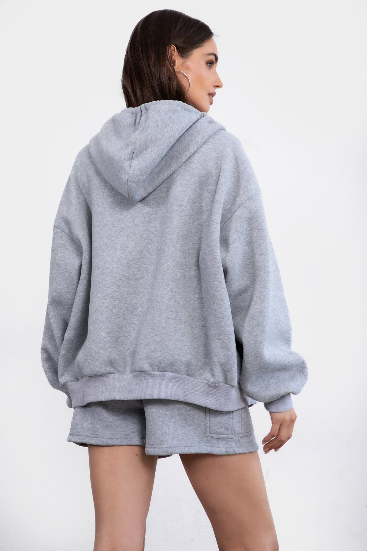 UNIVERSITY Plush Fleece Oversized Zip Up Hoodie