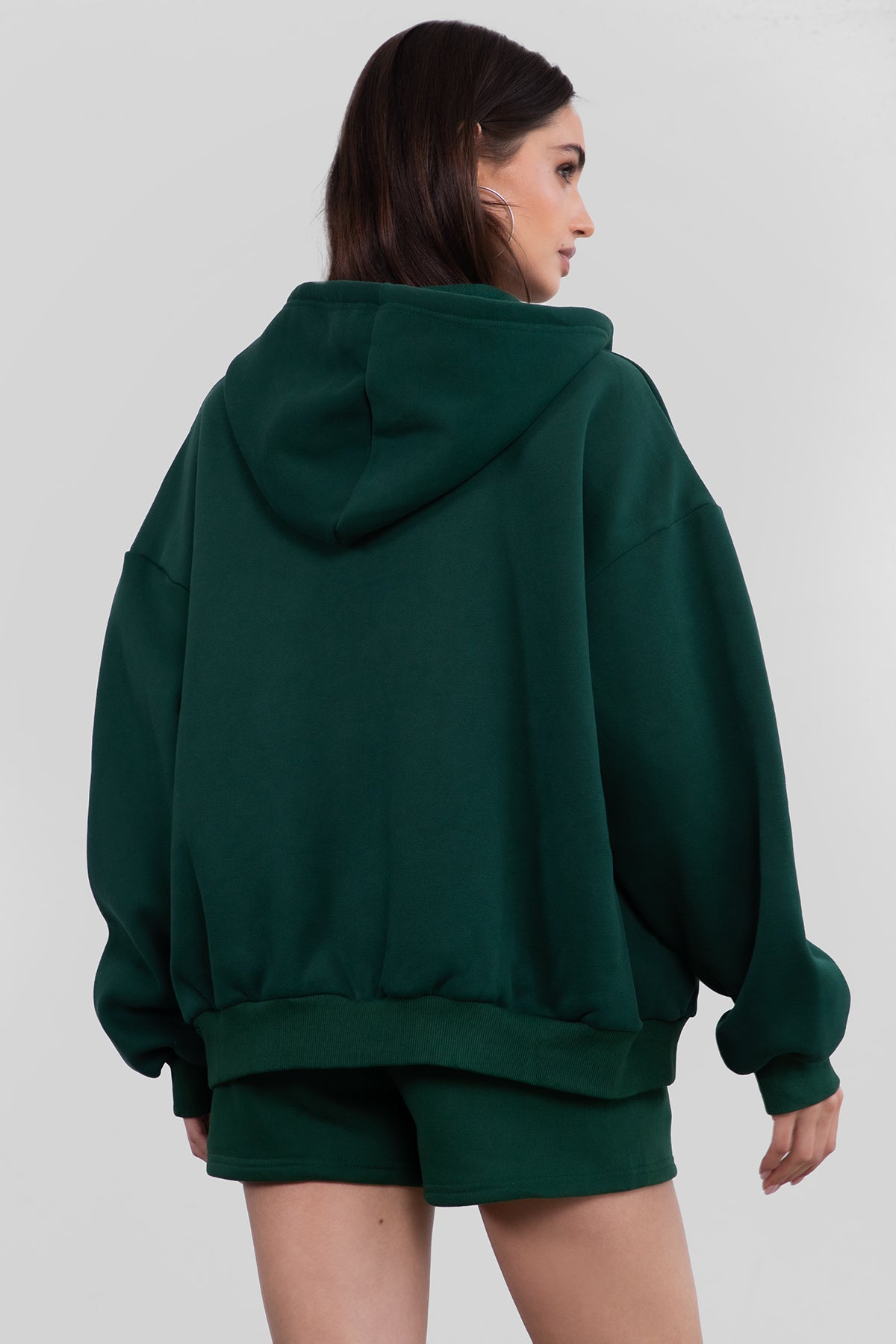 UNIVERSITY Plush Fleece Oversized Zip Up Hoodie