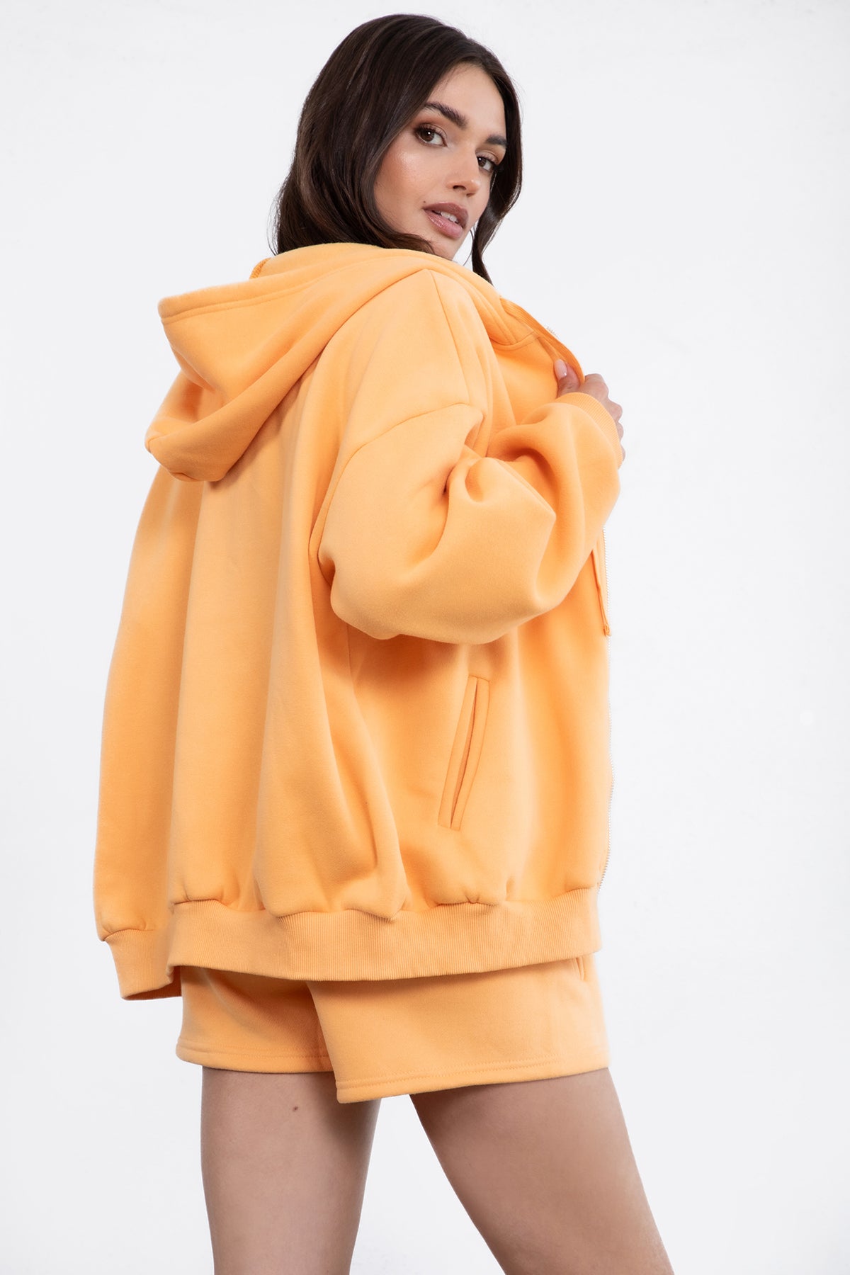 UNIVERSITY Plush Fleece Oversized Zip Up Hoodie