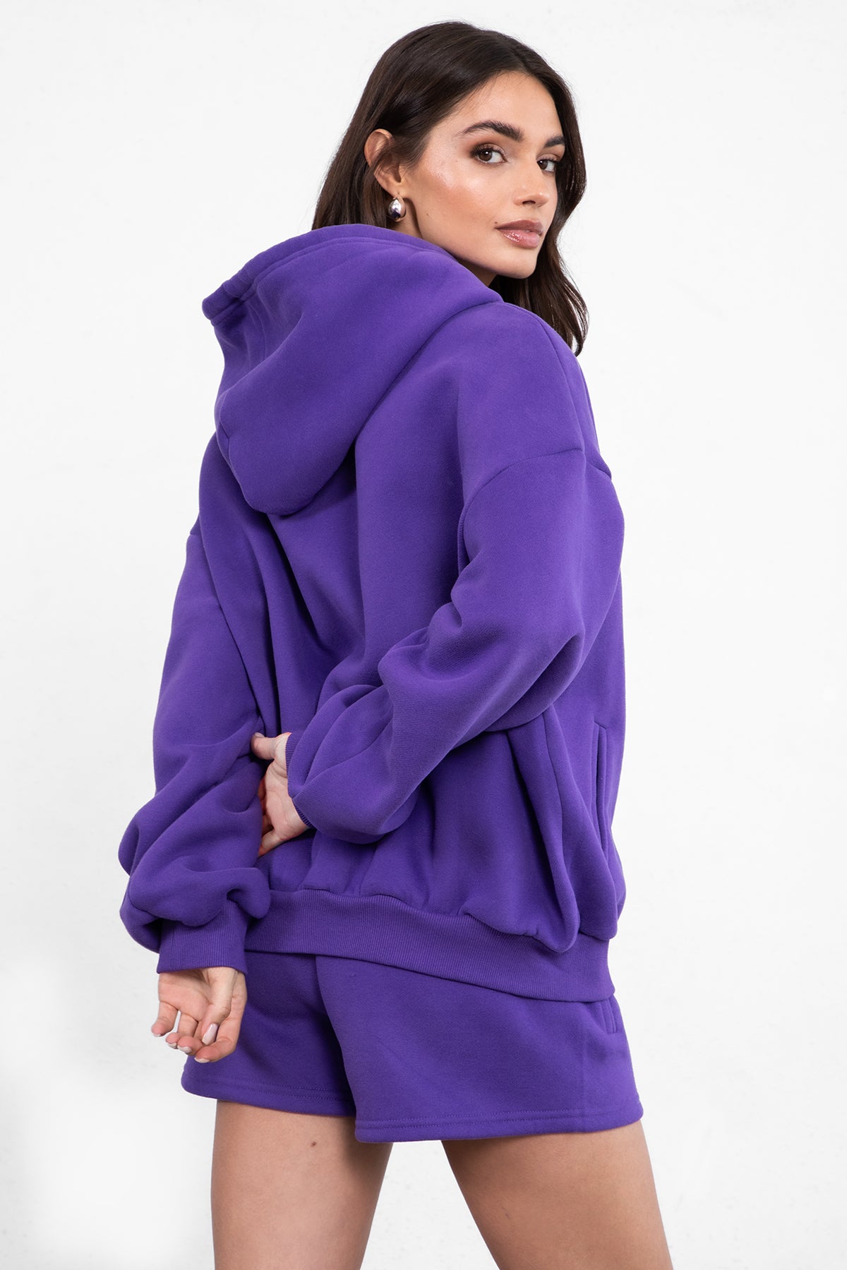 UNIVERSITY Plush Fleece Oversized Zip Up Hoodie