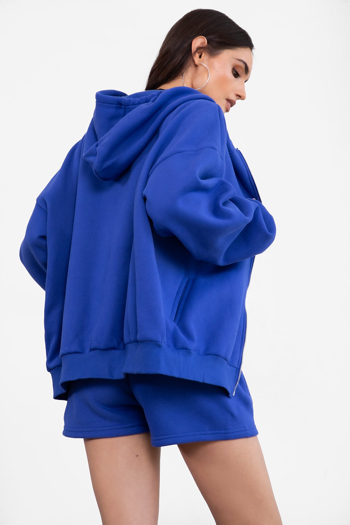 UNIVERSITY Plush Fleece Oversized Zip Up Hoodie