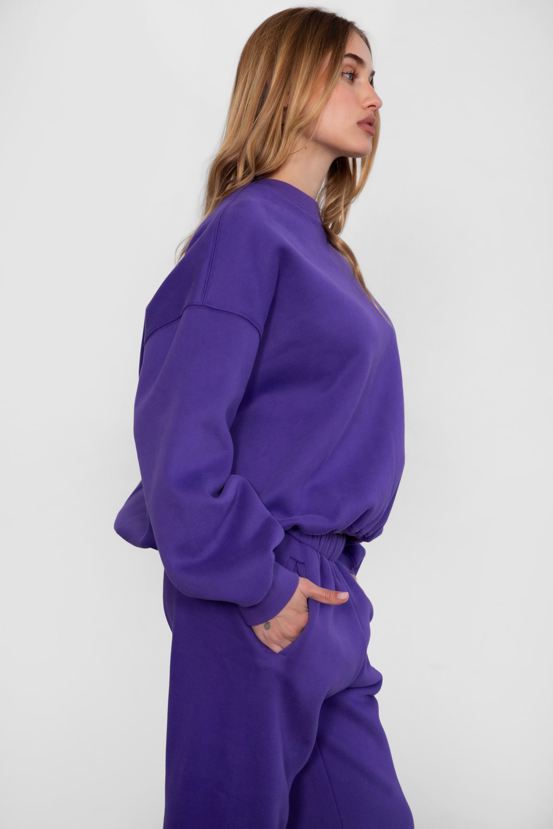 VARSITY Plush Fleece Crew Neck Sweatshirt
