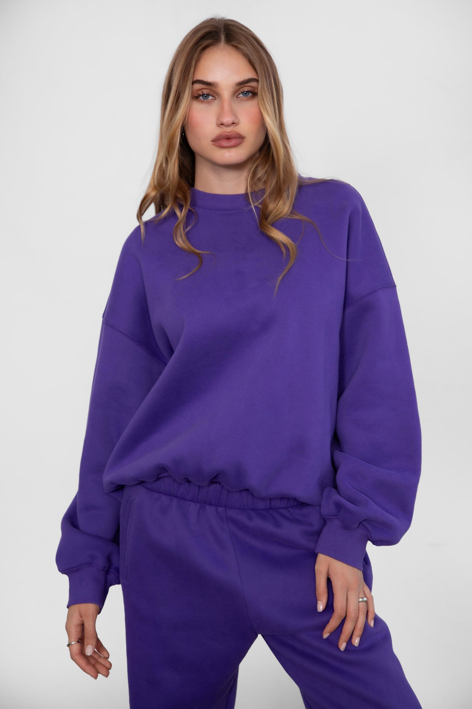 VARSITY Plush Fleece Crew Neck Sweatshirt