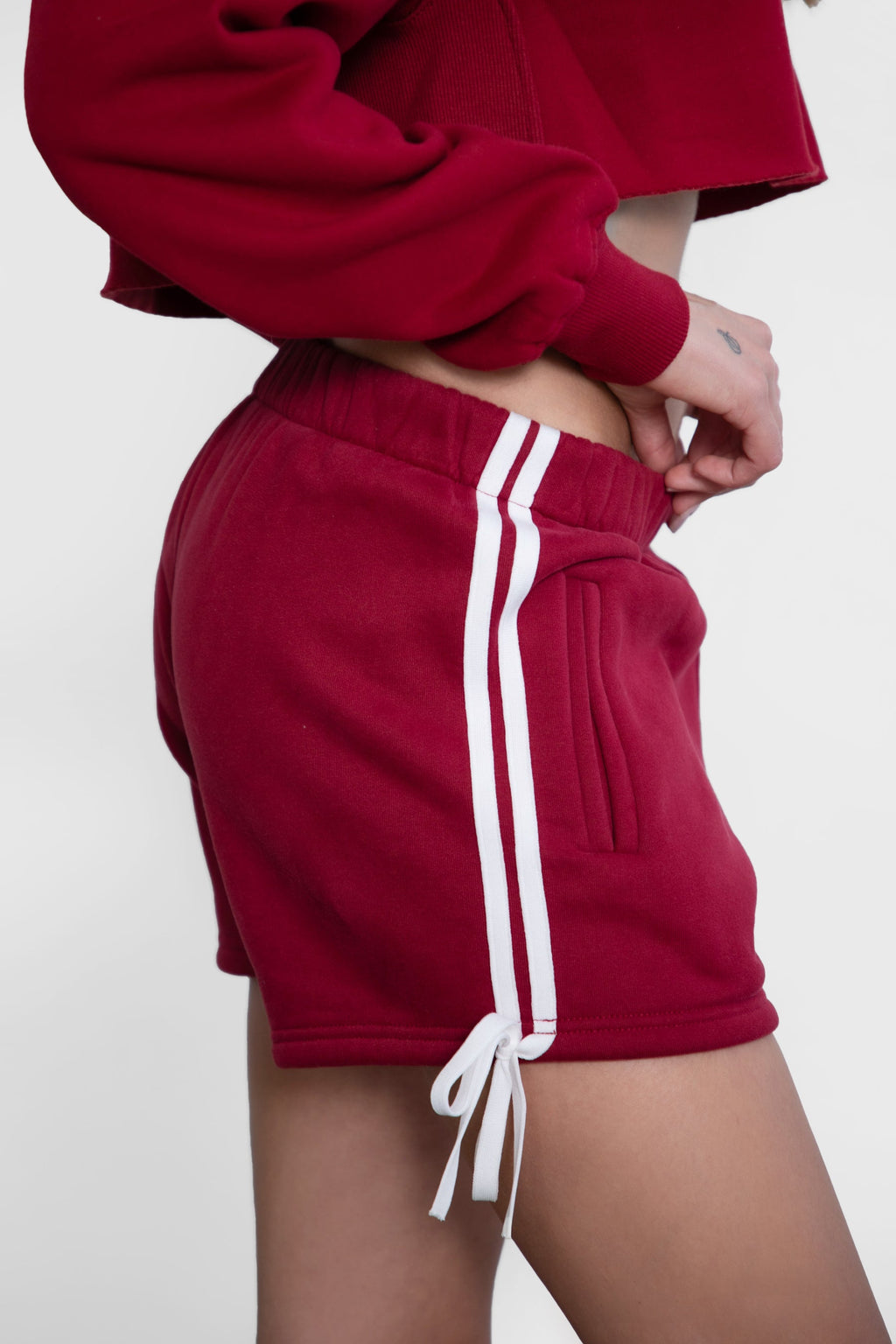 Sunni Plush Fleece Piping Detail Shorts