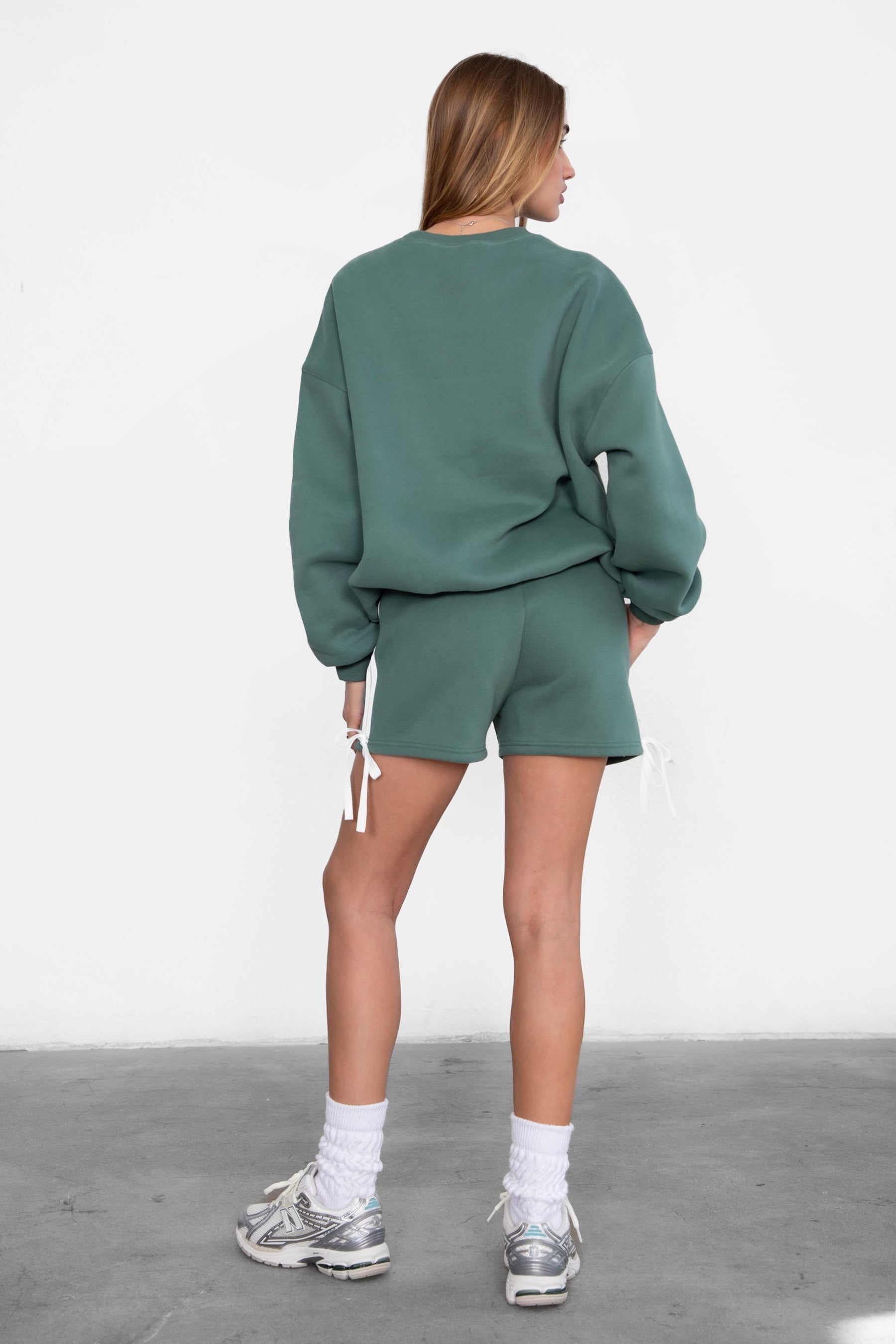 Sunni Plush Fleece Piping Detail Shorts