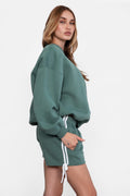 Sunni Plush Fleece Piping Detail Shorts