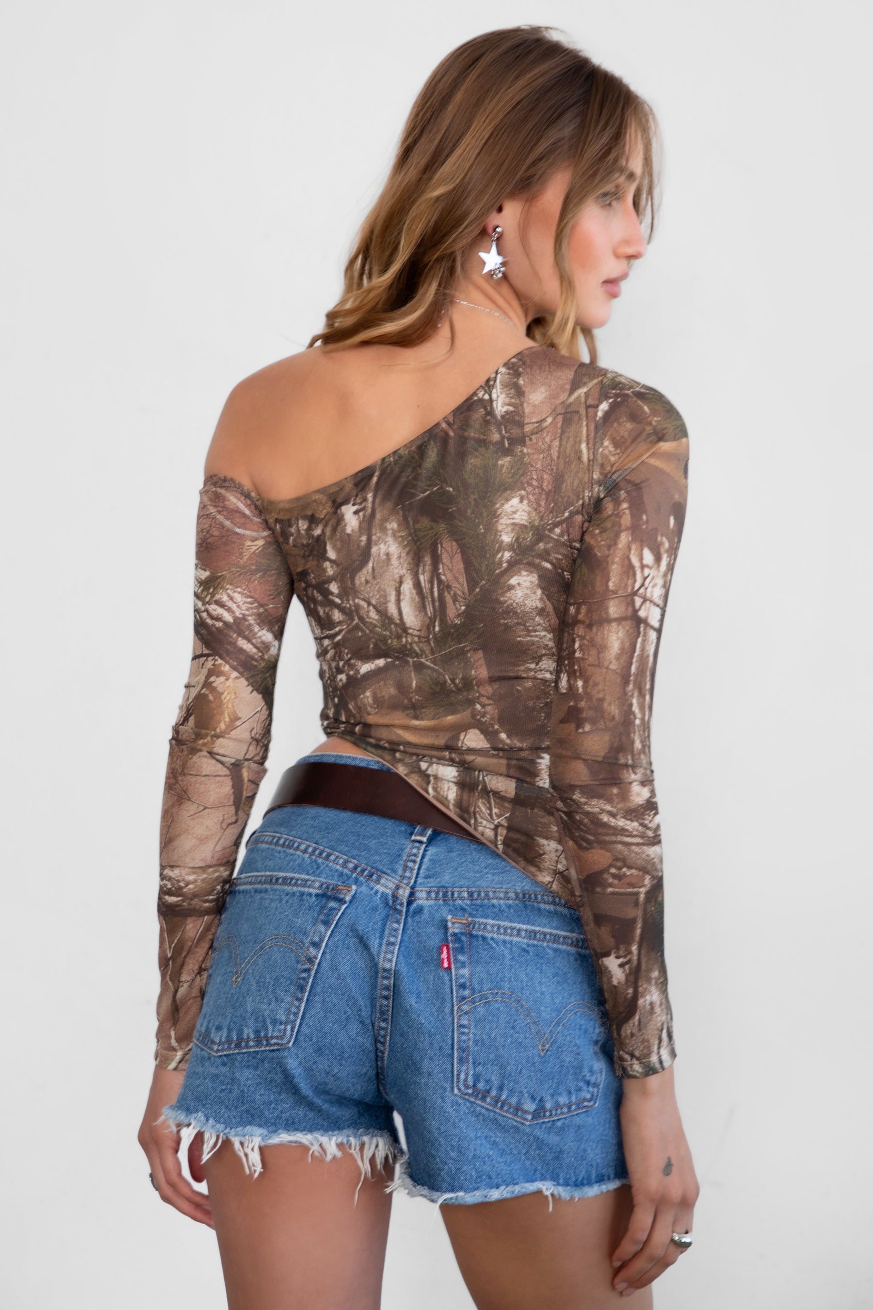 REMIA Milk Western Camo Print Long Sleeve Top
