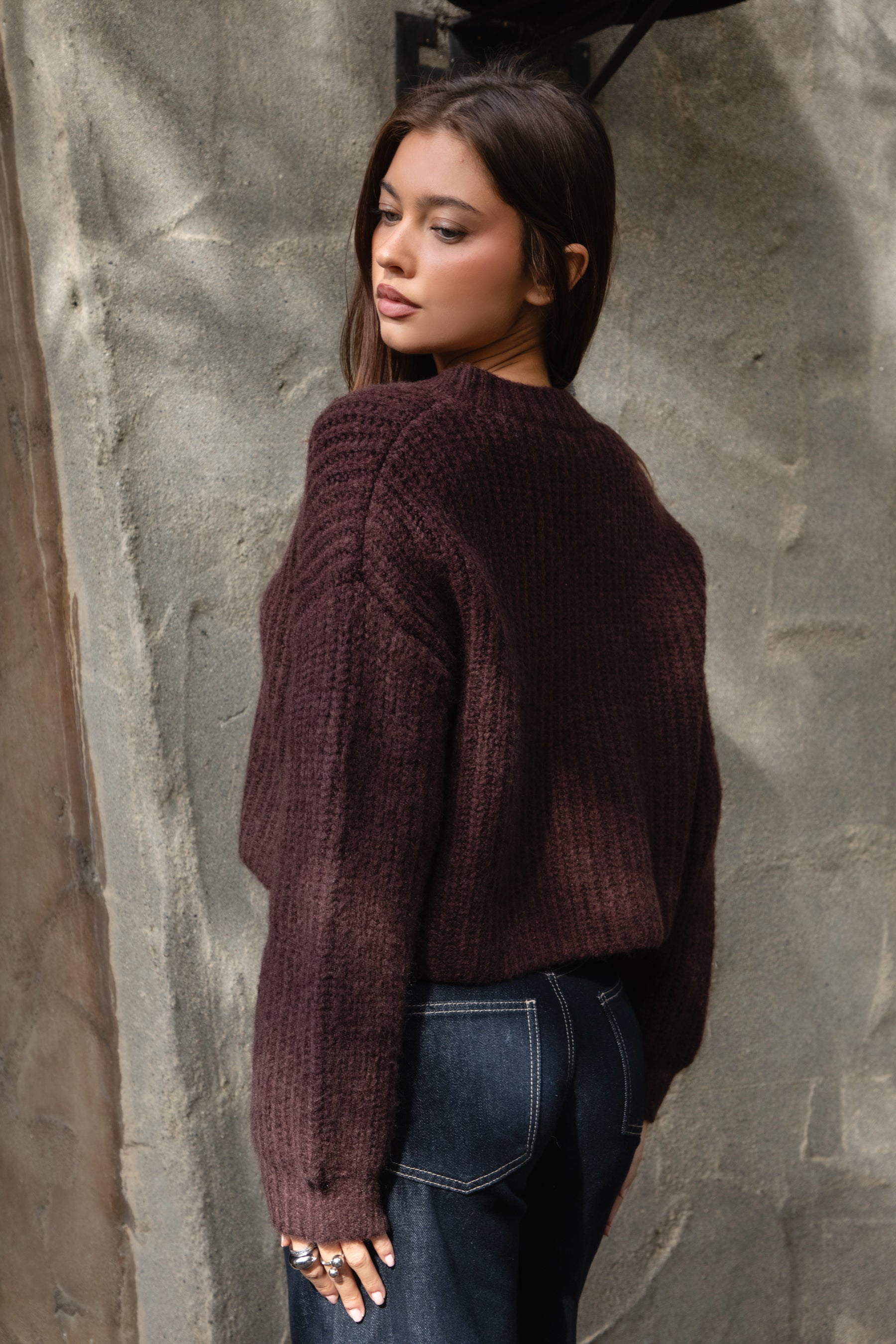 OLDE Sweater Knit Button Down Cardigan
