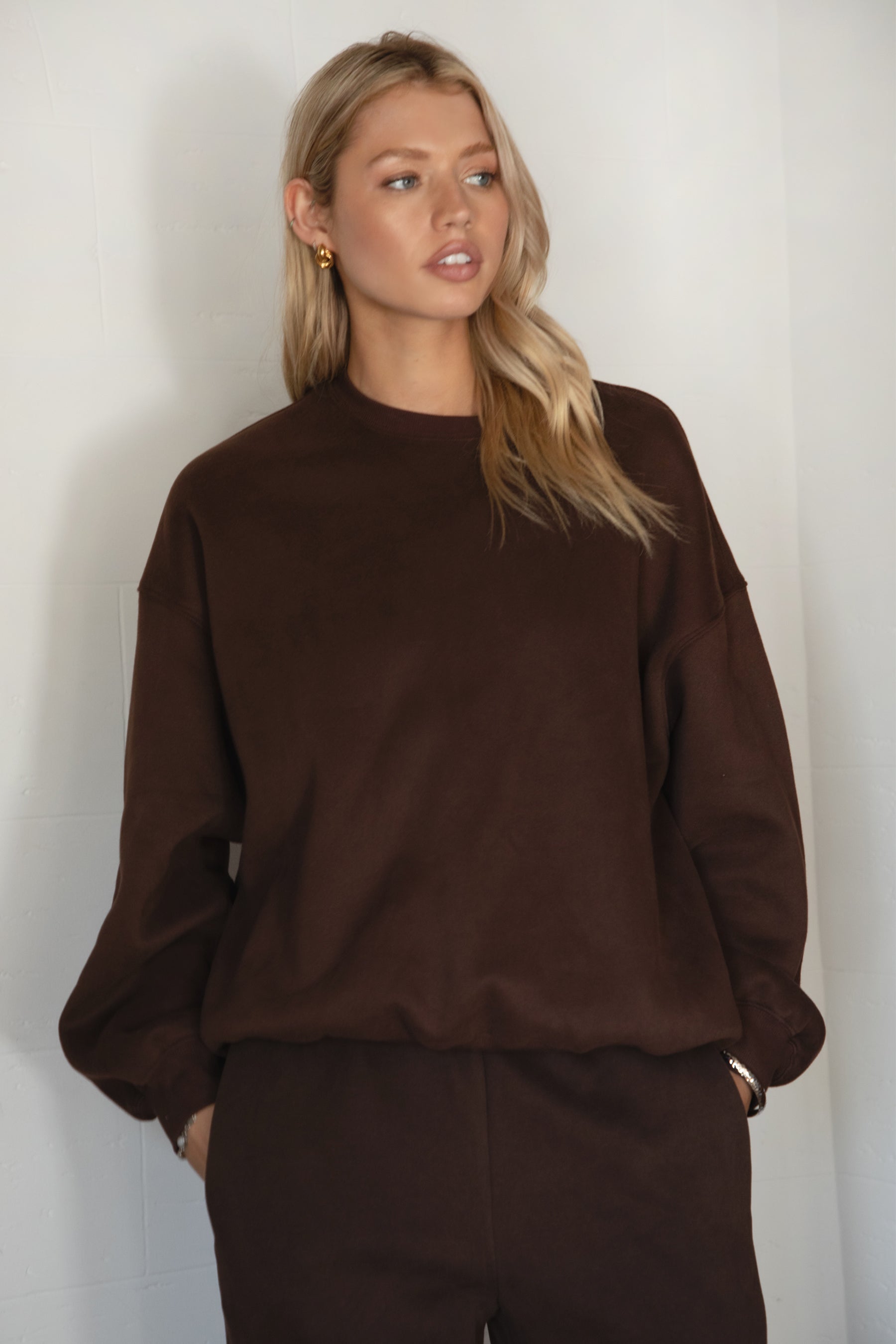 VARSITY Plush Fleece Crew Neck Sweatshirt