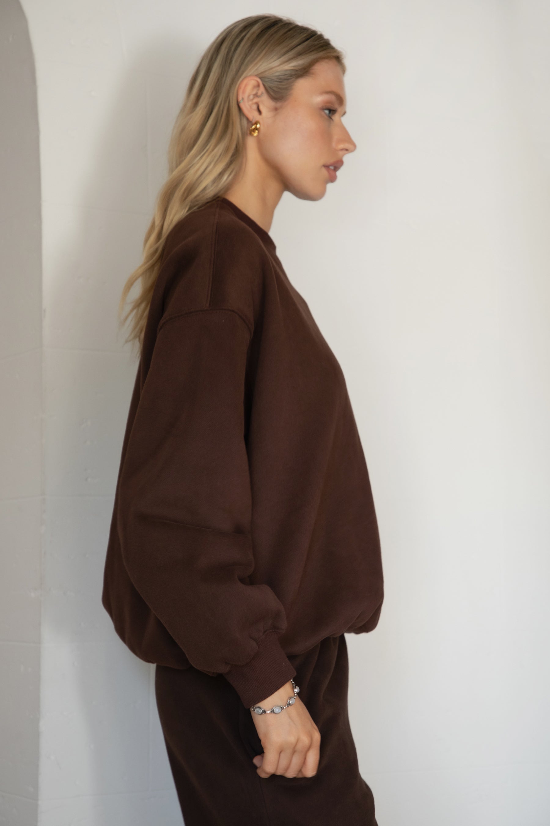 VARSITY Plush Fleece Crew Neck Sweatshirt