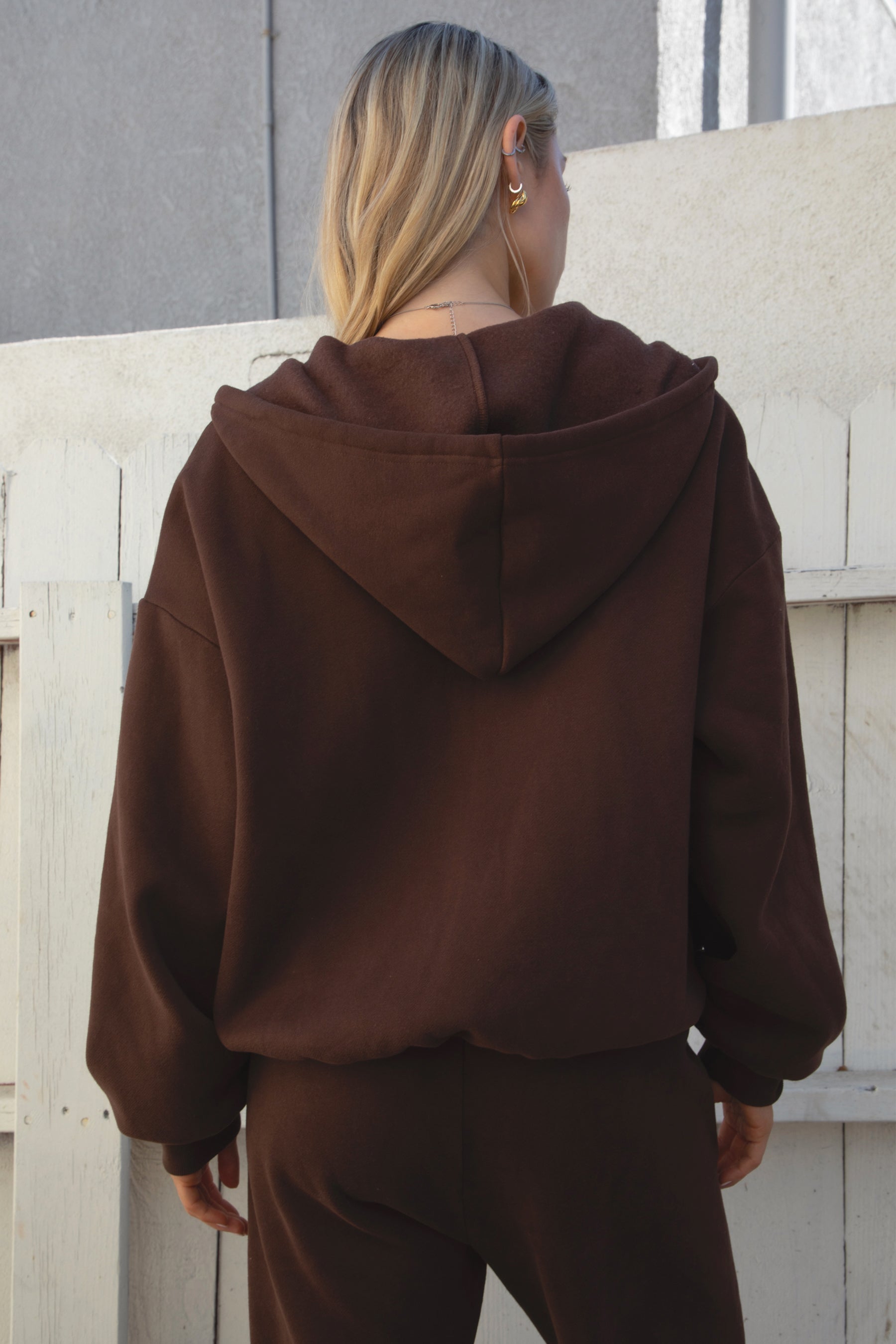 UNIVERSITY Plush Fleece Oversized Zip Up Hoodie