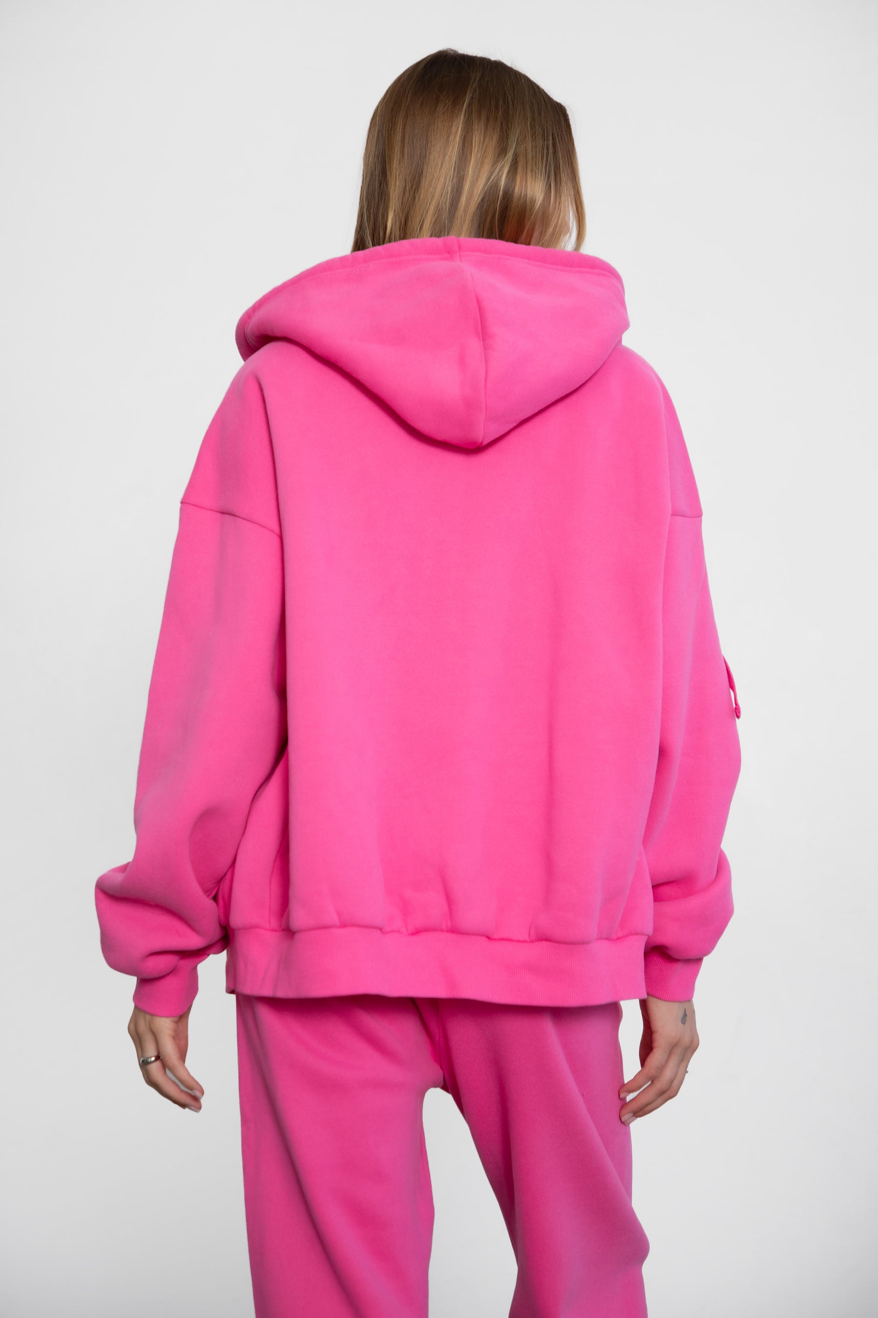 UNIVERSITY Plush Fleece Oversized Zip Up Hoodie