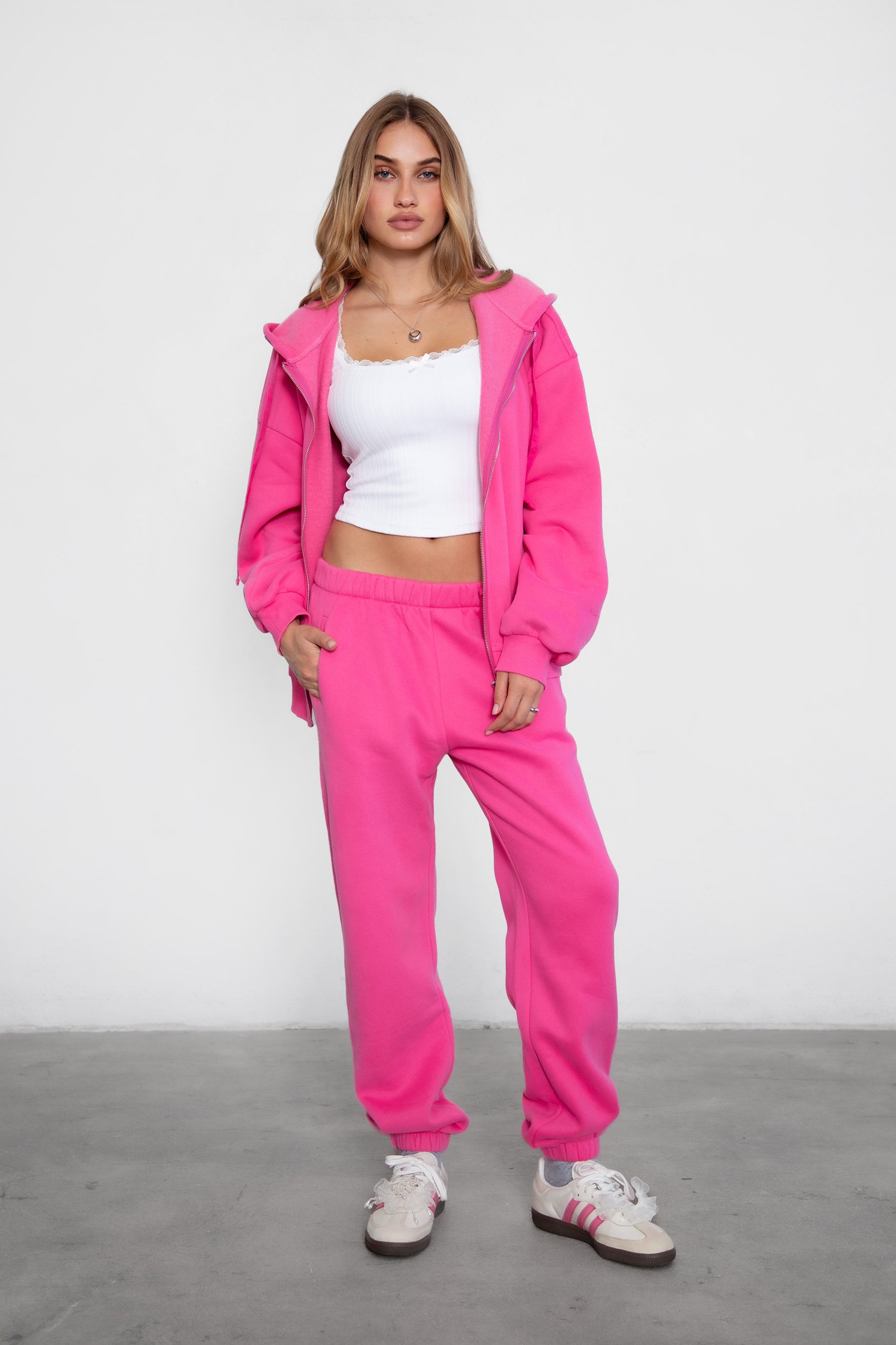 UNIVERSITY Plush Fleece Oversized Zip Up Hoodie