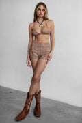 Darlene Leather Western Short Set