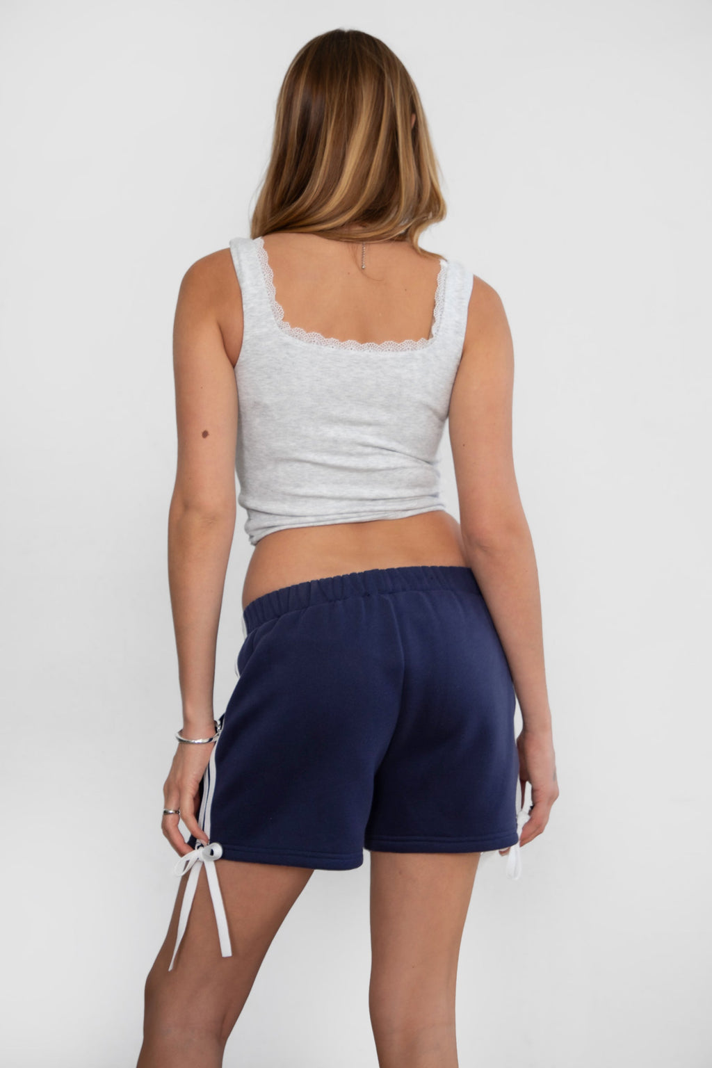 Sunni Plush Fleece Piping Detail Shorts
