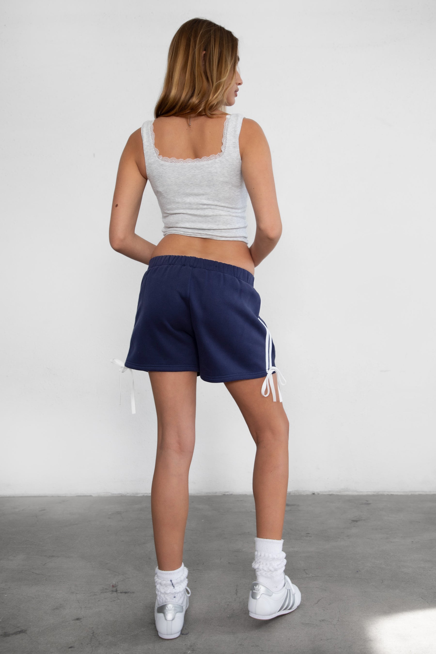 Sunni Plush Fleece Piping Detail Shorts