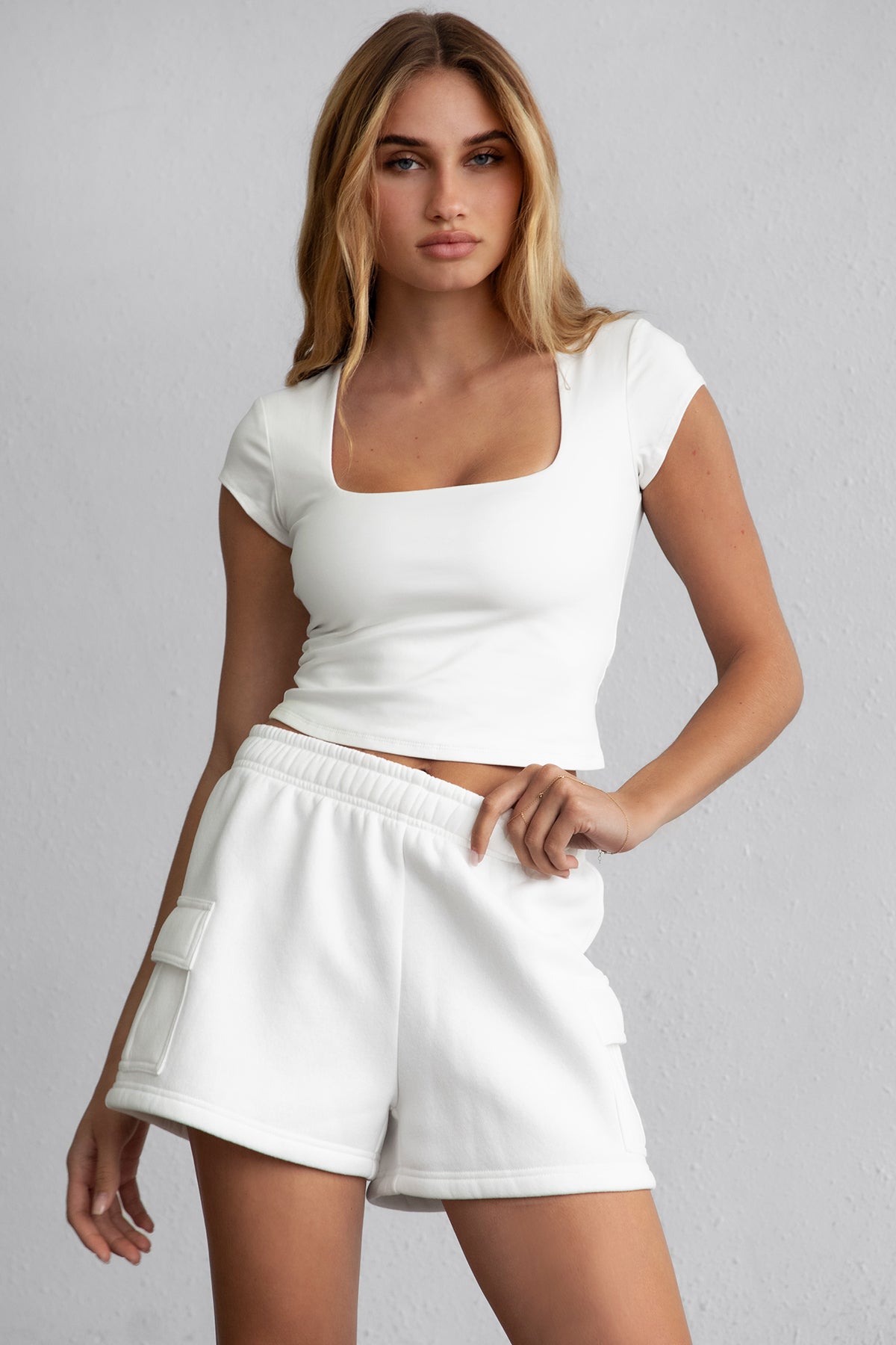 Tomi Essentials Casual Plush Fleece Cargo Shorts